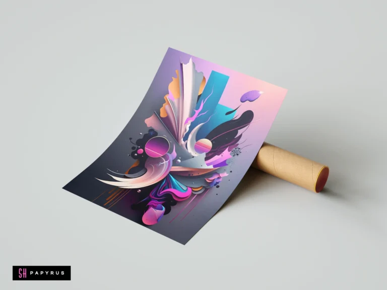 Retro-wave 3D abstract art featuring fluid pink and blue curves with vibrant geometric shapes.