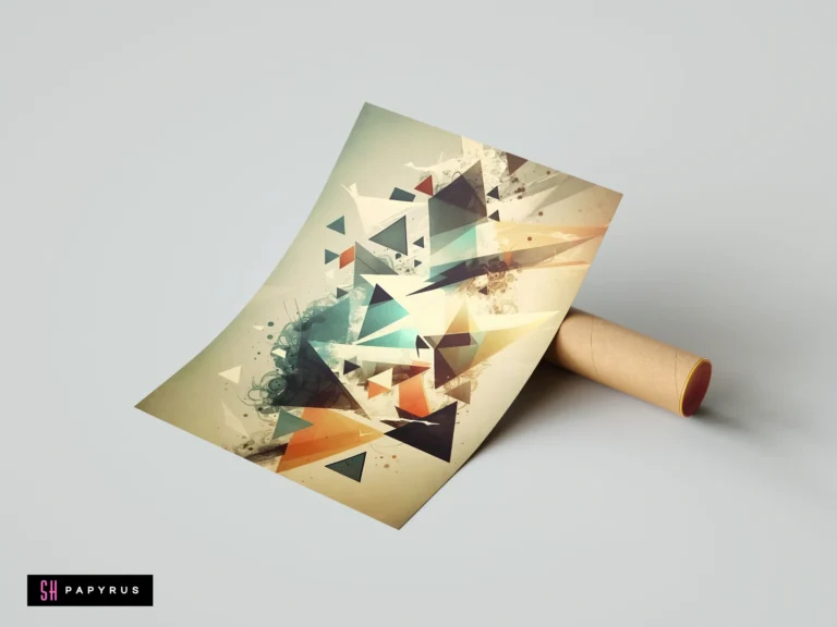 Chaotic shattered 3D geometric triangles featuring teal and orange tones in an abstract digital composition.