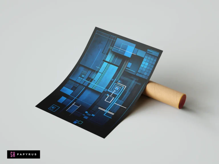 Blue Tech-Inspired 3D Grid and Circuit Abstract