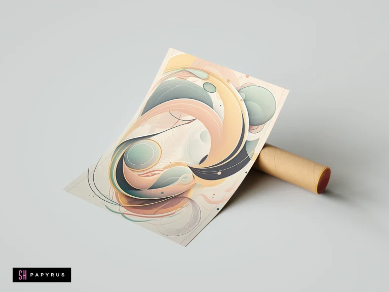 Abstract 3D art featuring swirling pastel curves and overlapping circles in organic flowing shapes.