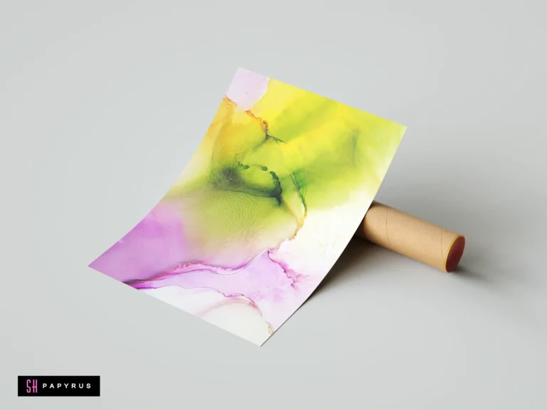 Abstract alcohol ink art featuring soft yellow, green, and pink flowing gradients.