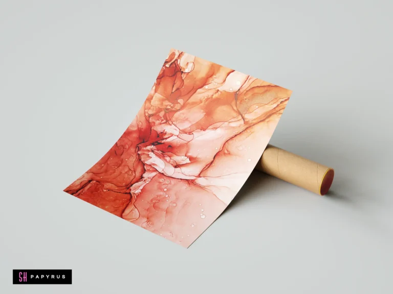 Intense Red and Orange Cellular Ink Print