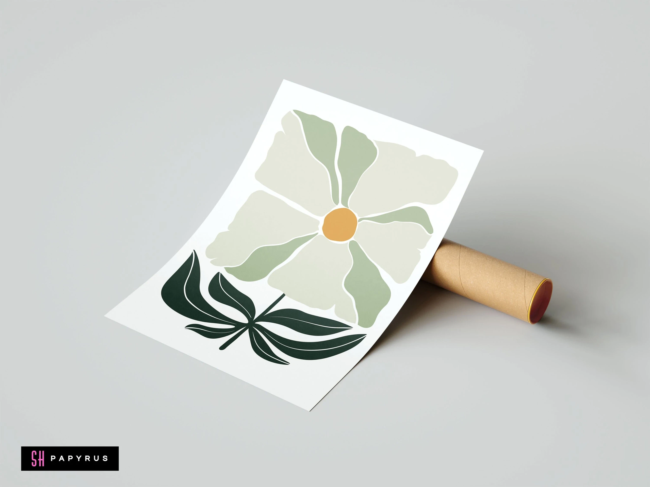 Modern Abstract Vases with Botanicals Art Print