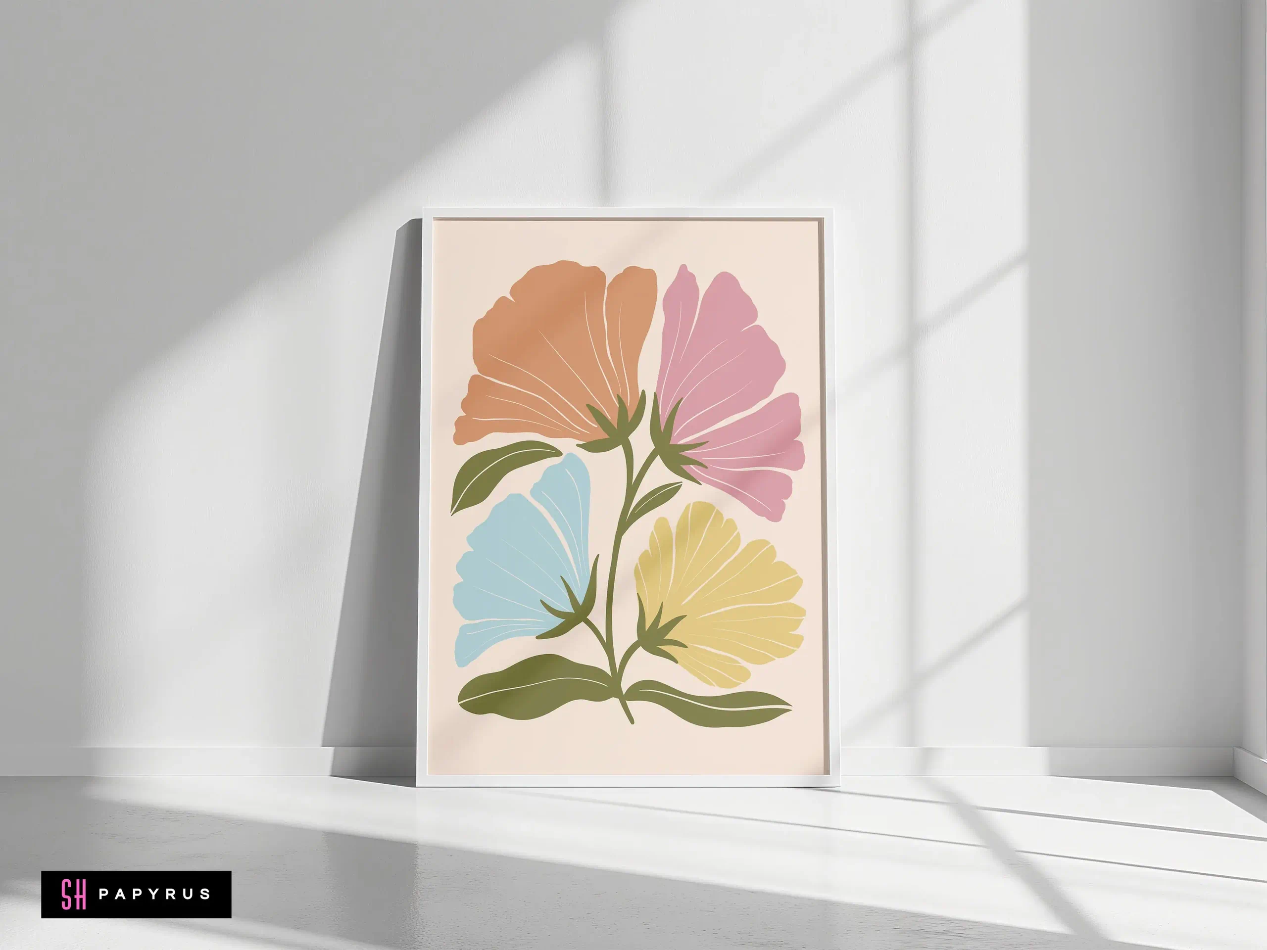 Vibrant Pastel Botanical Bouquet Wall Art Print