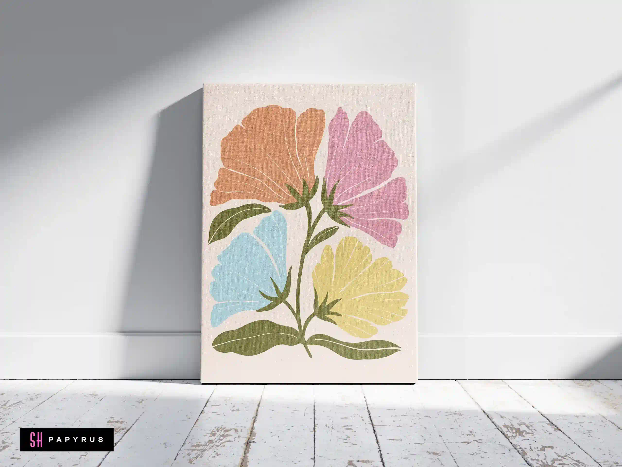 Vibrant Pastel Botanical Bouquet Wall Art Print