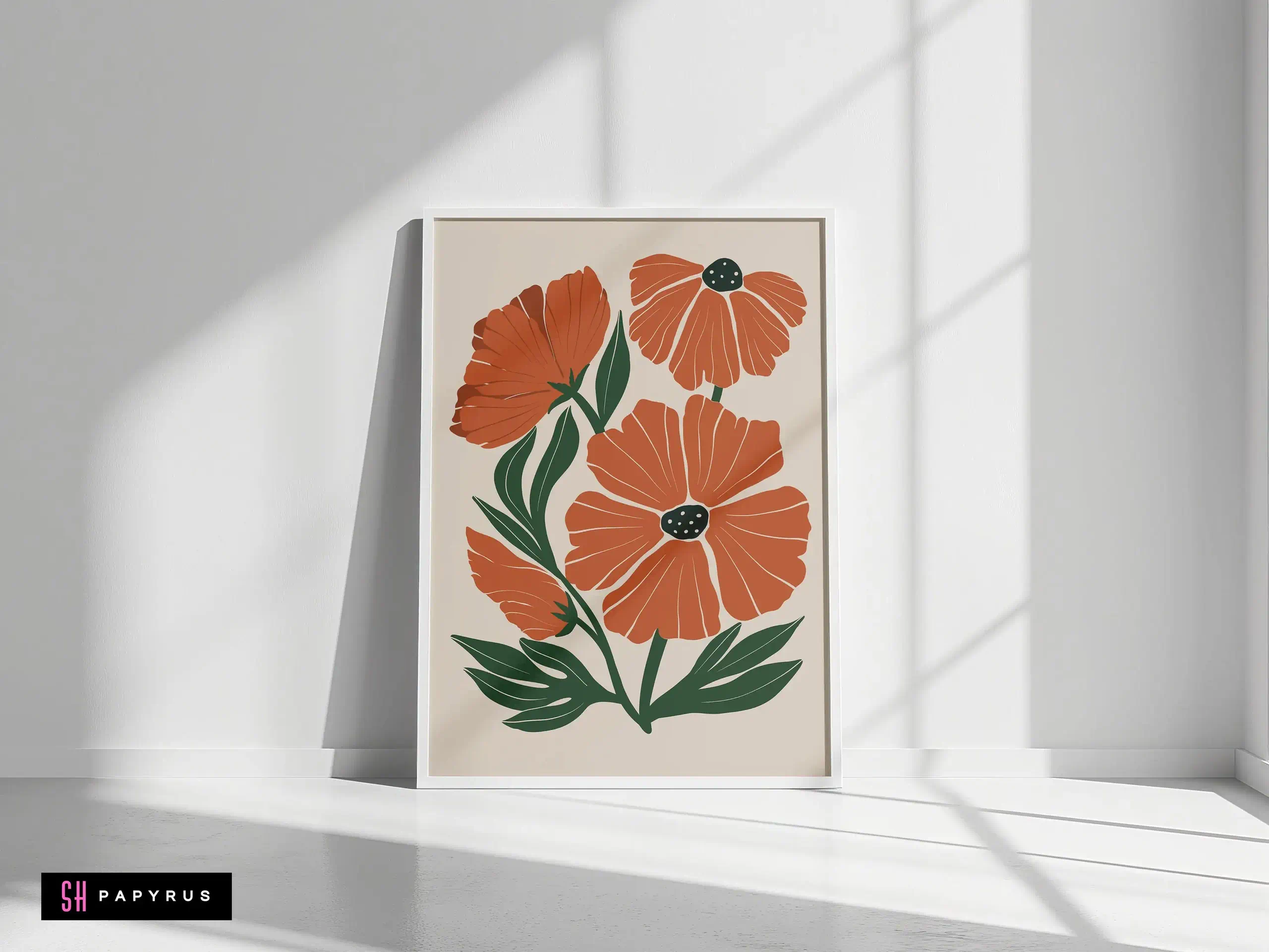Lush Rich Terracotta Poppy Flower Art Print
