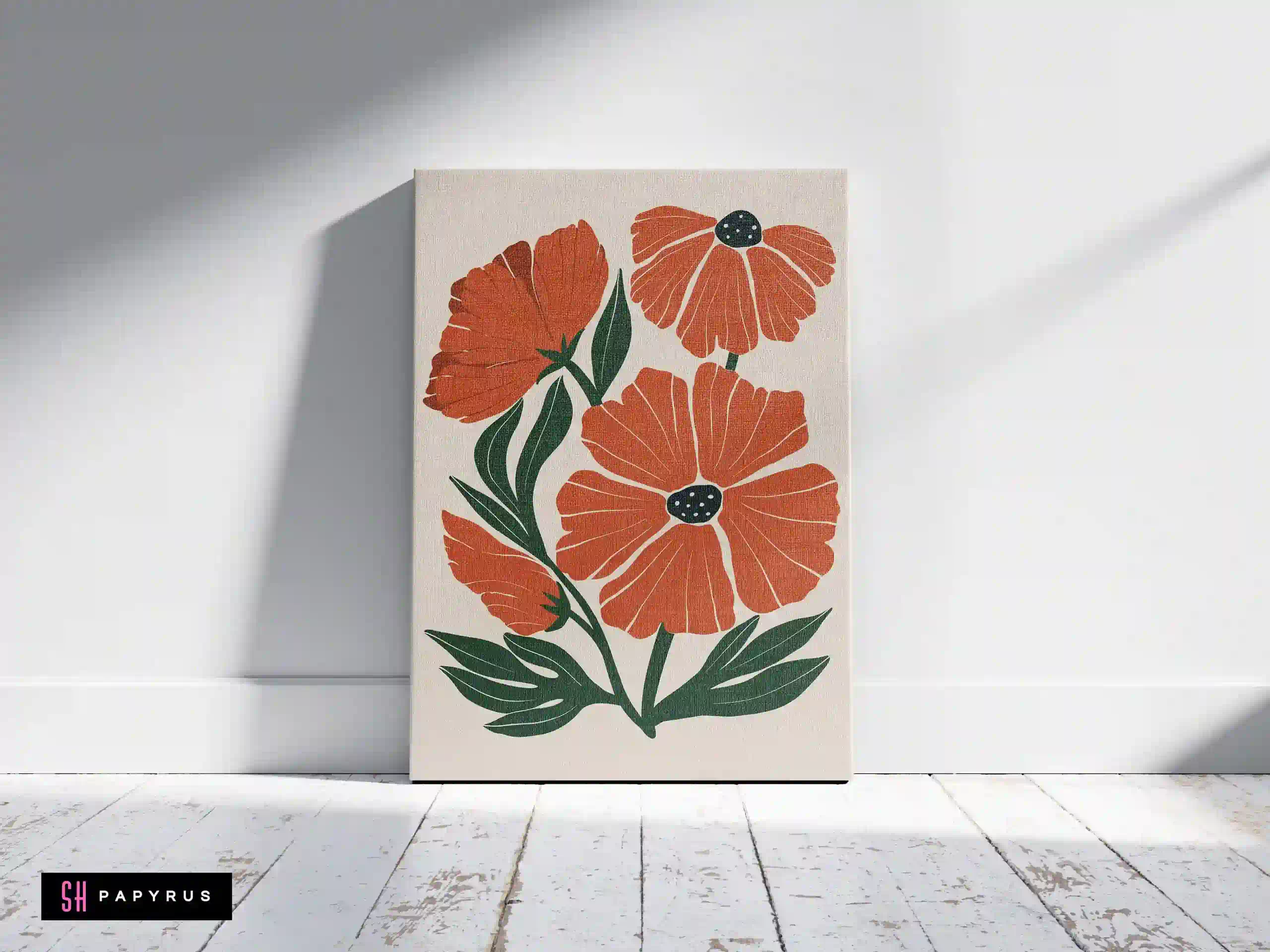 Lush Rich Terracotta Poppy Flower Art Print