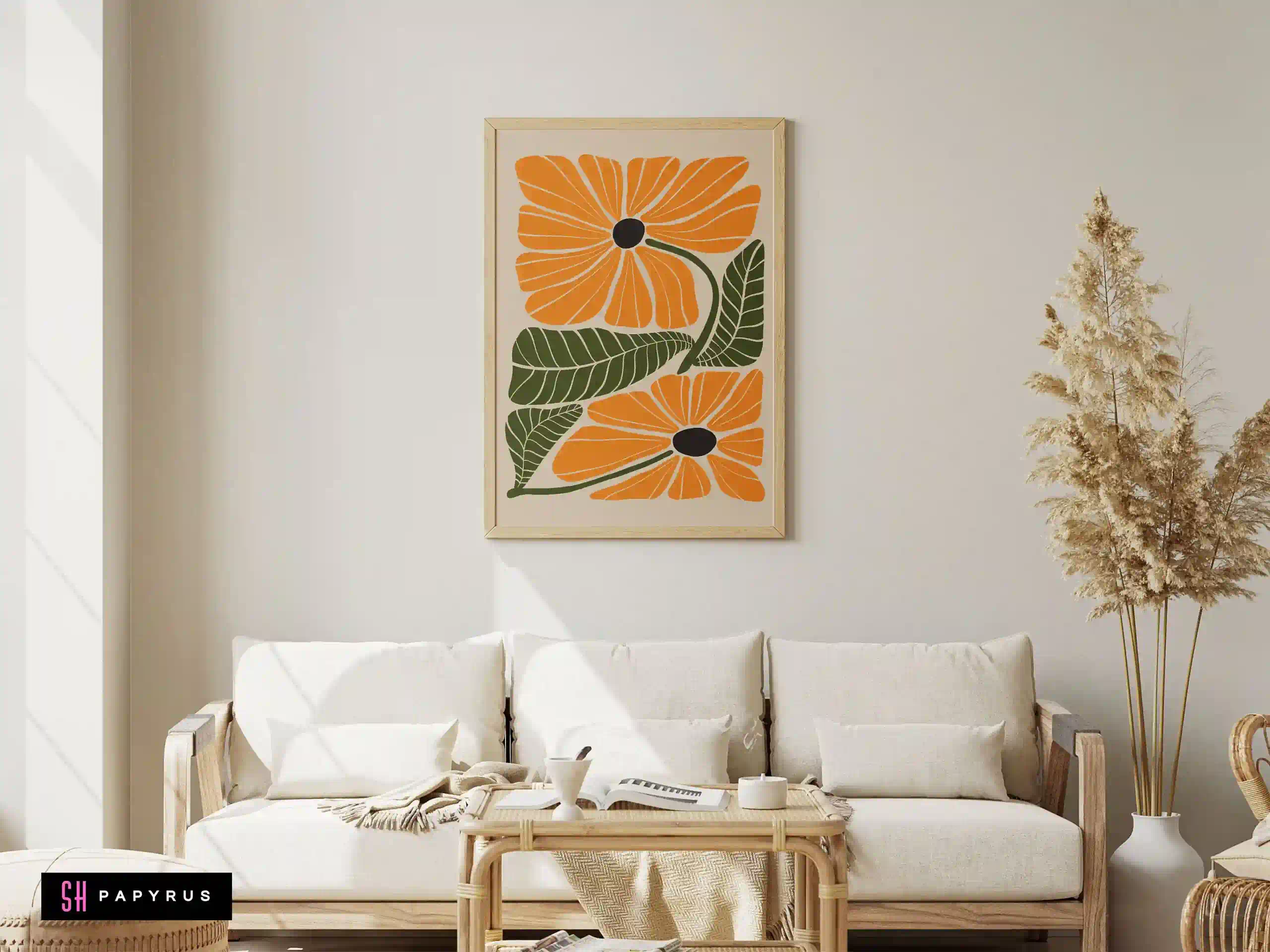 Dramatic Bold Golden Orange Daisy Art Print