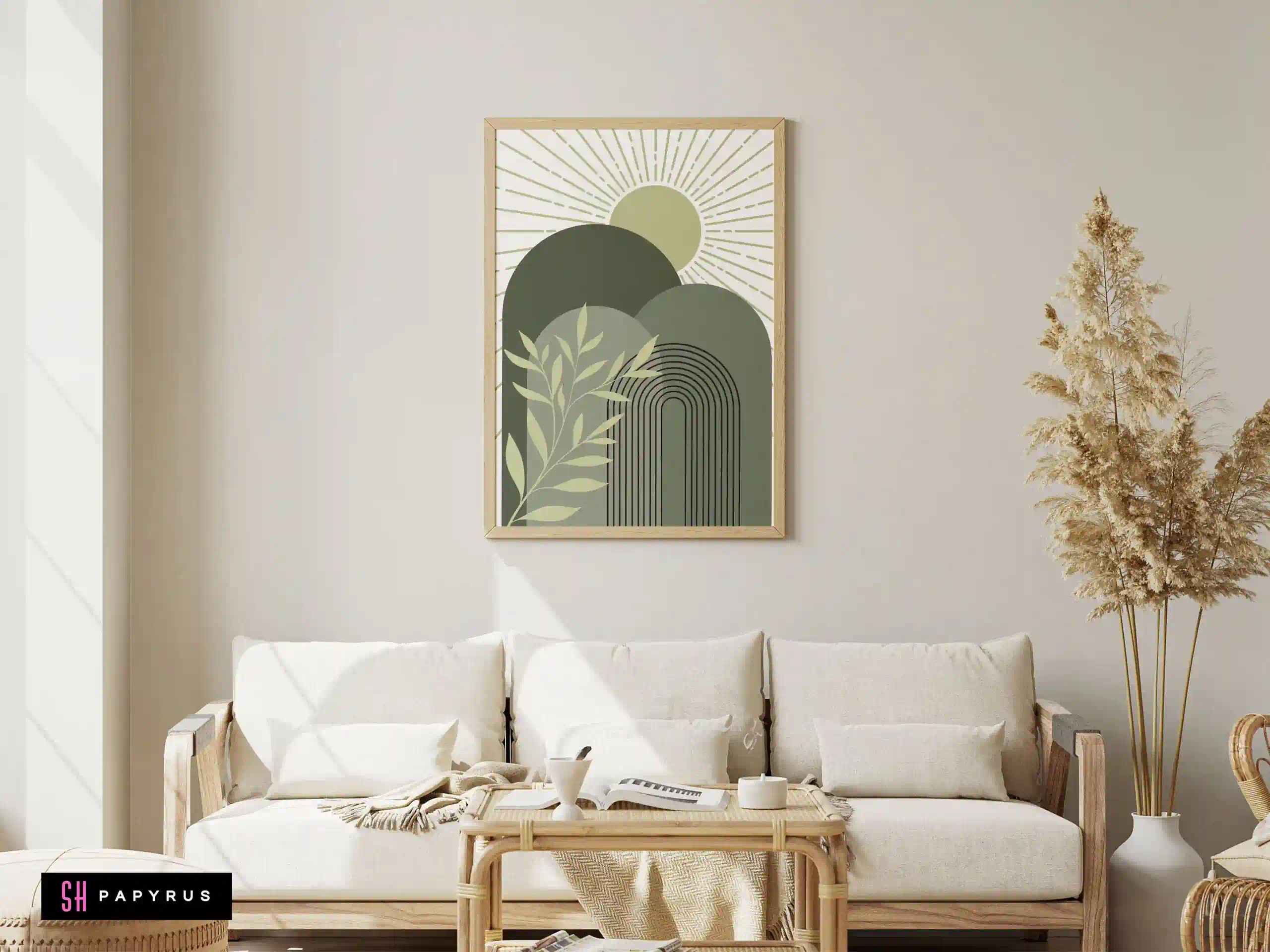 Peaceful Serene Sage Green Abstract Landscape Art