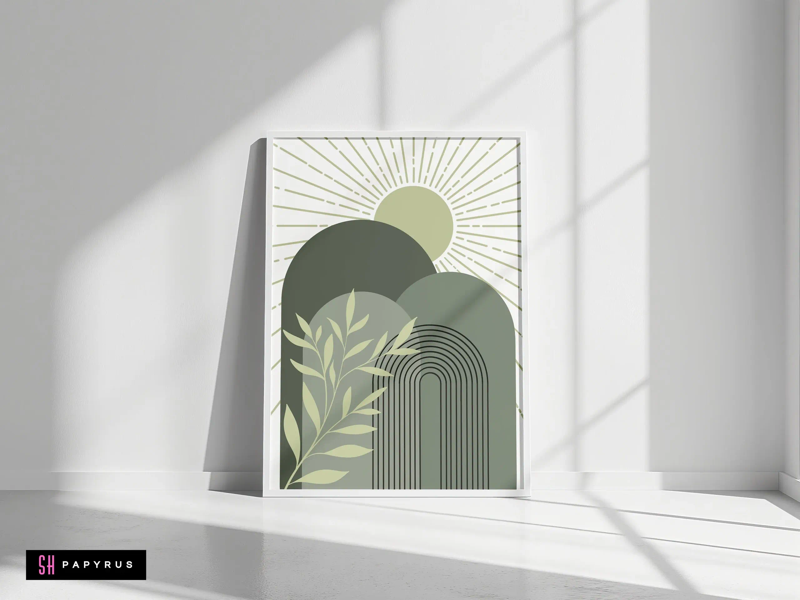 Peaceful Serene Sage Green Abstract Landscape Art