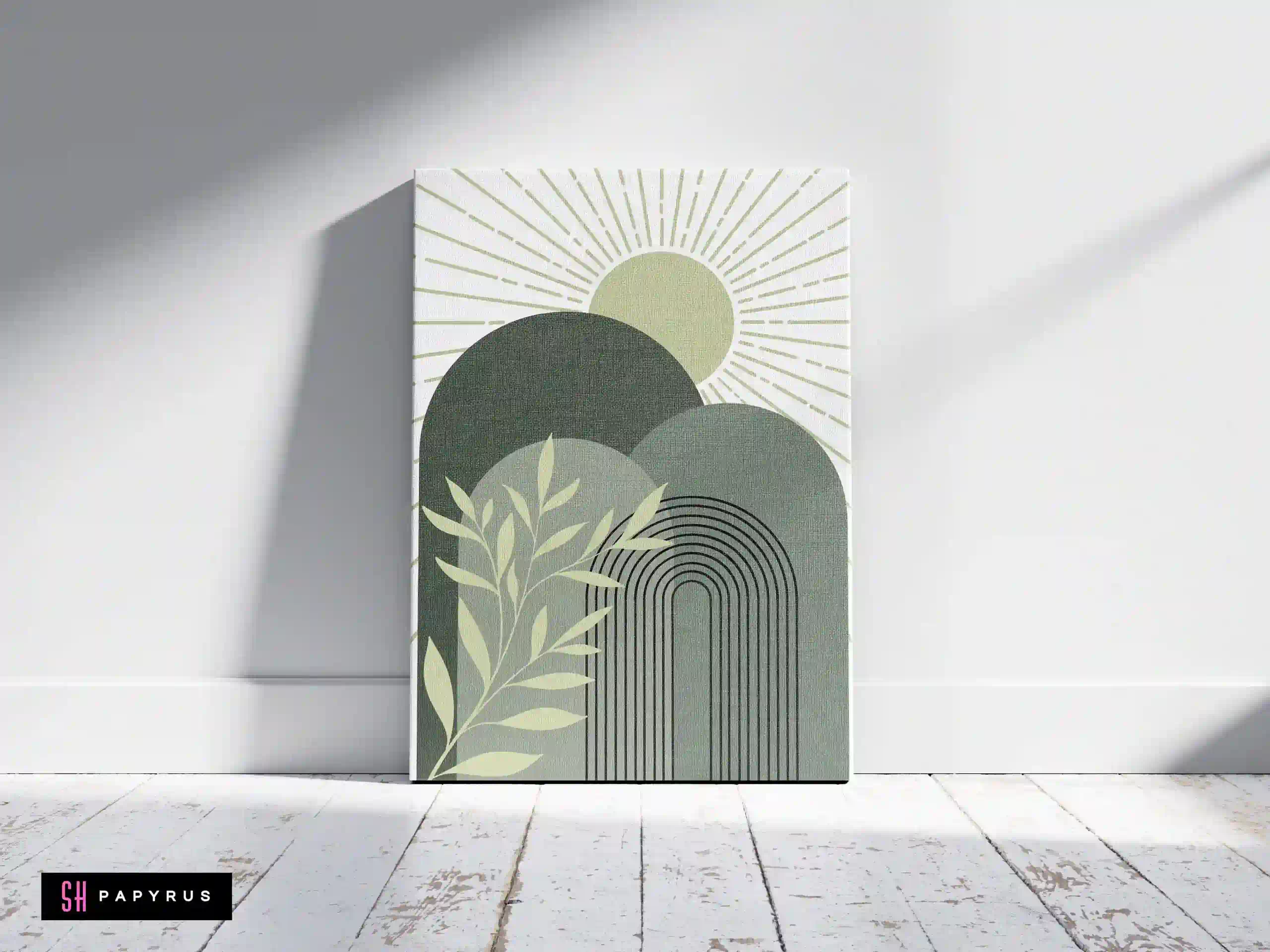 Peaceful Serene Sage Green Abstract Landscape Art