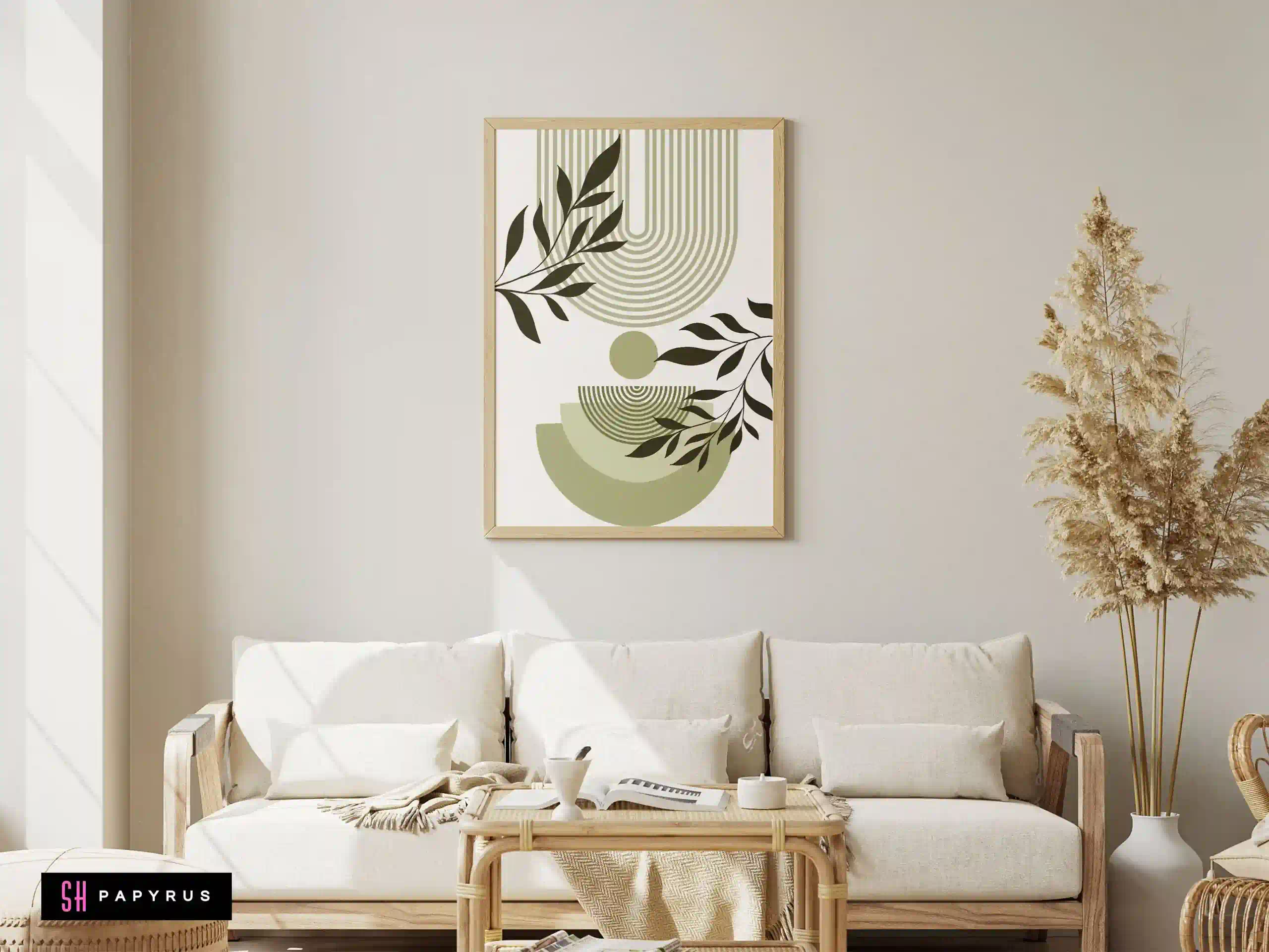 Ethereal Sage Green Geometric Art Masterpiece