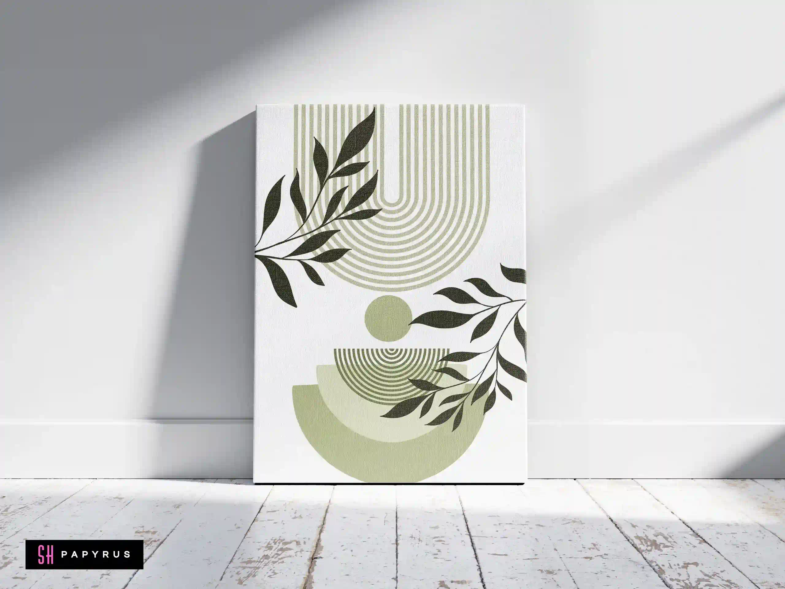 Ethereal Sage Green Geometric Art Masterpiece