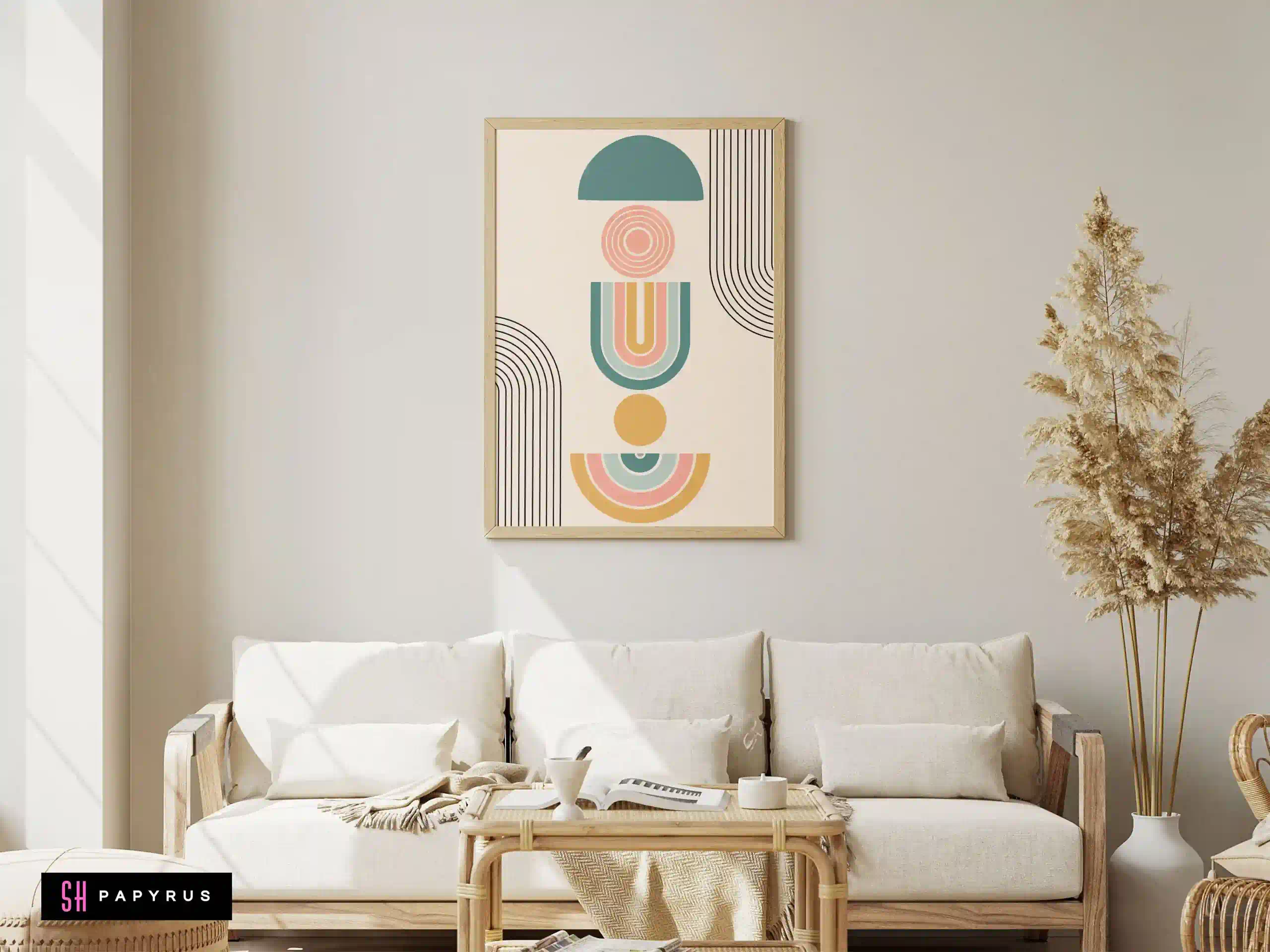 Playful Pastel Geometric Abstract Shapes Stack Art