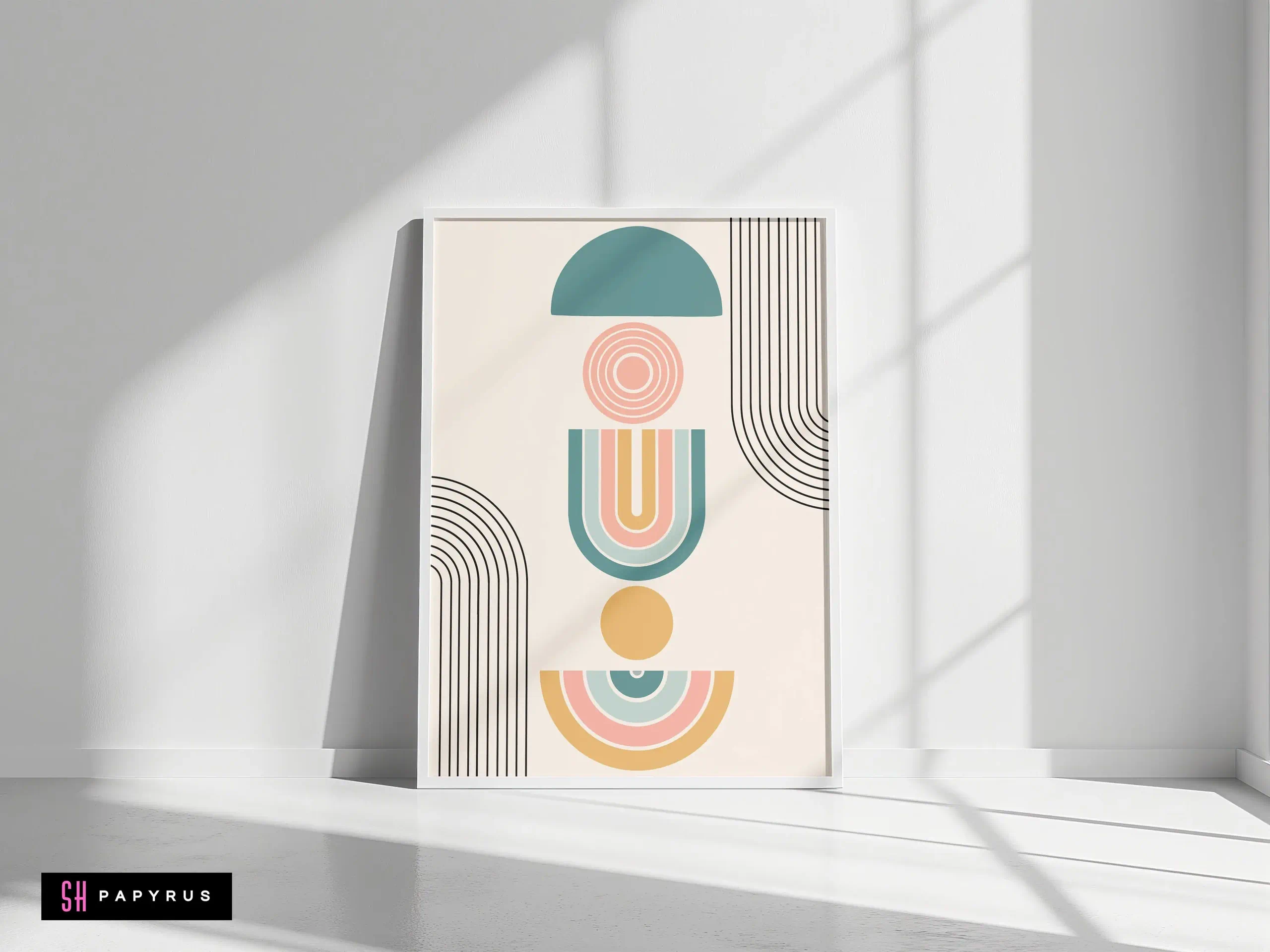 Playful Pastel Geometric Abstract Shapes Stack Art