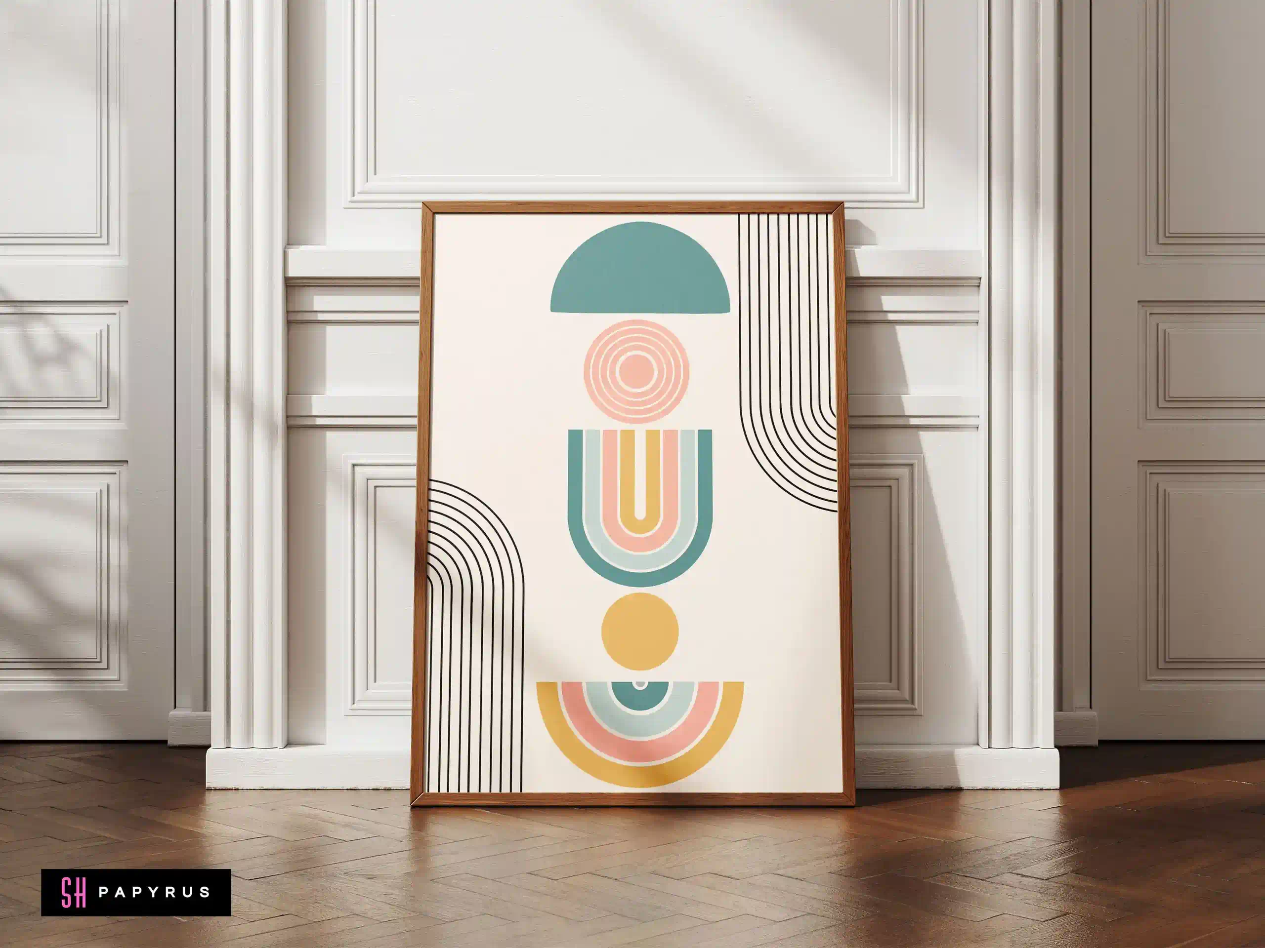 Playful Pastel Geometric Abstract Shapes Stack Art