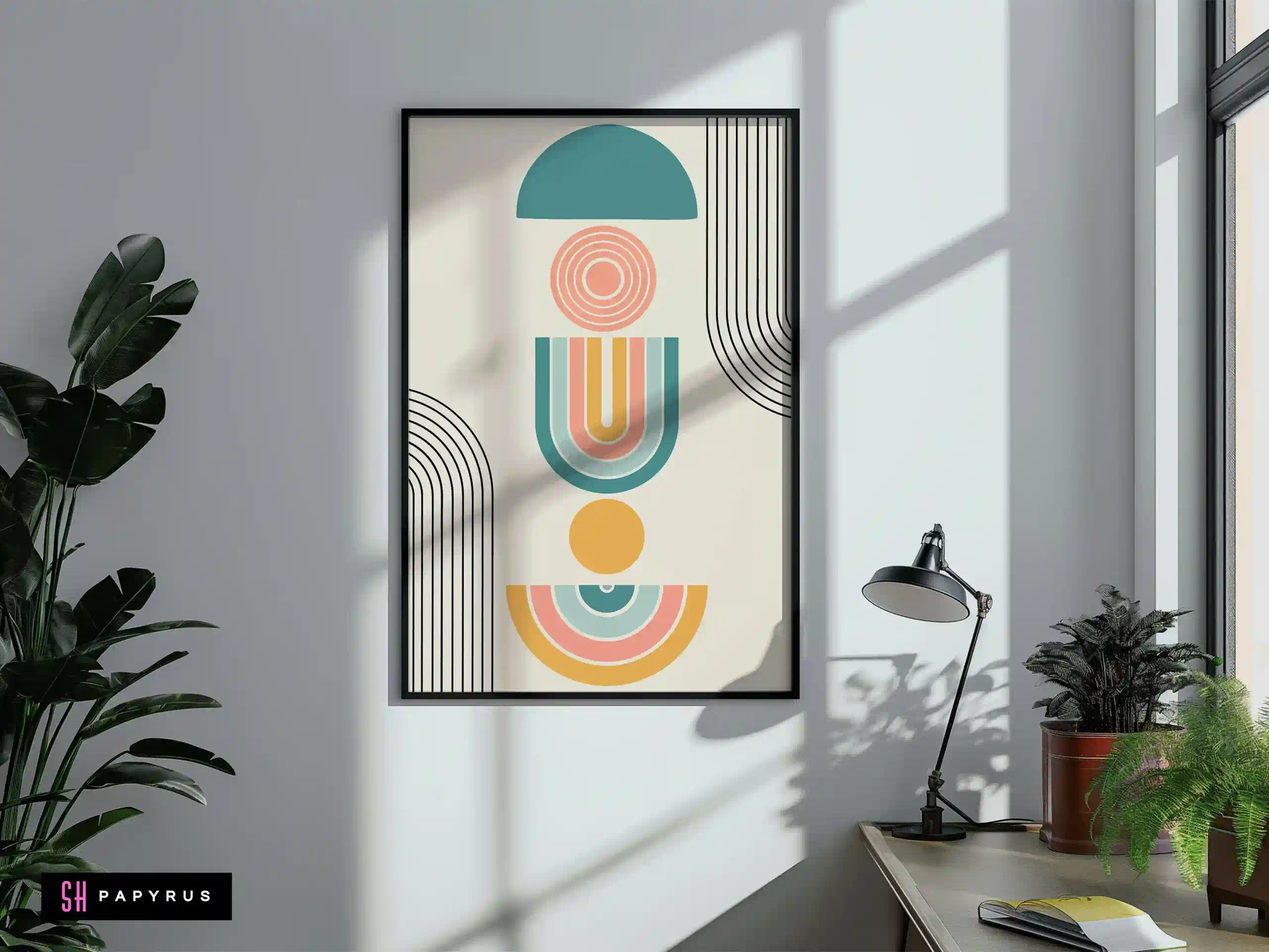 Playful Pastel Geometric Abstract Shapes Stack Art