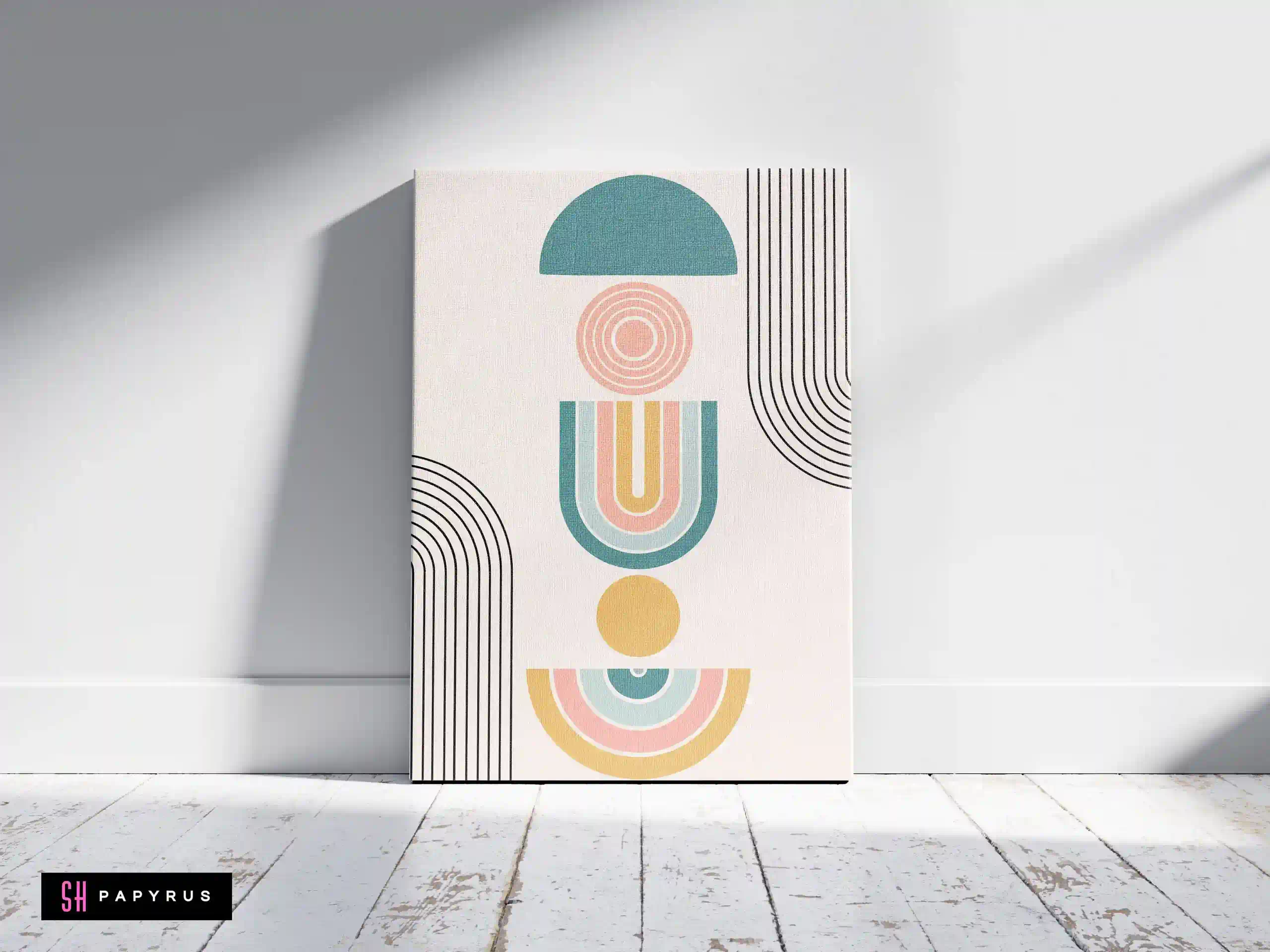 Playful Pastel Geometric Abstract Shapes Stack Art