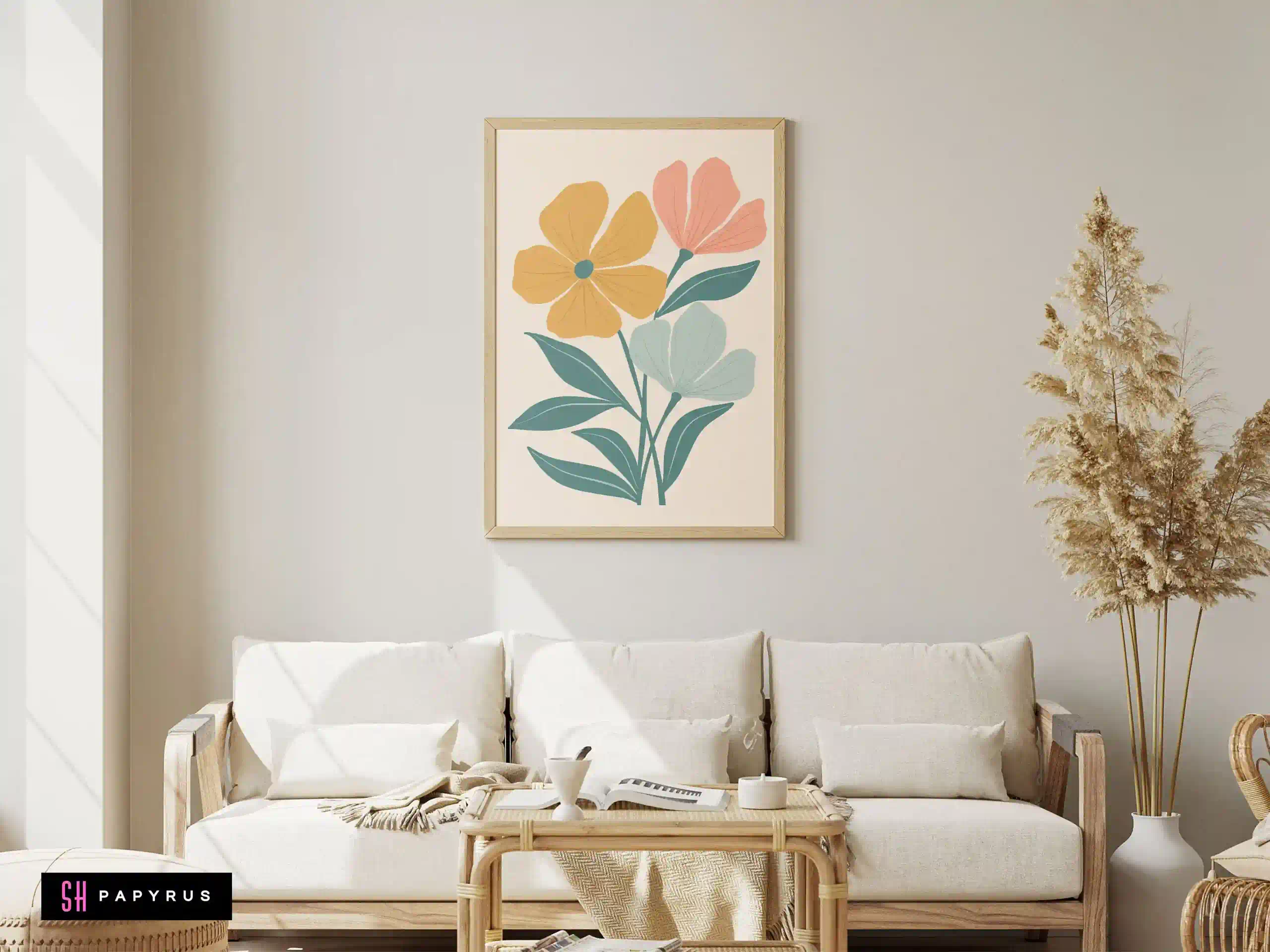 Enchanting Pastel Wildflower Bouquet Wall Art