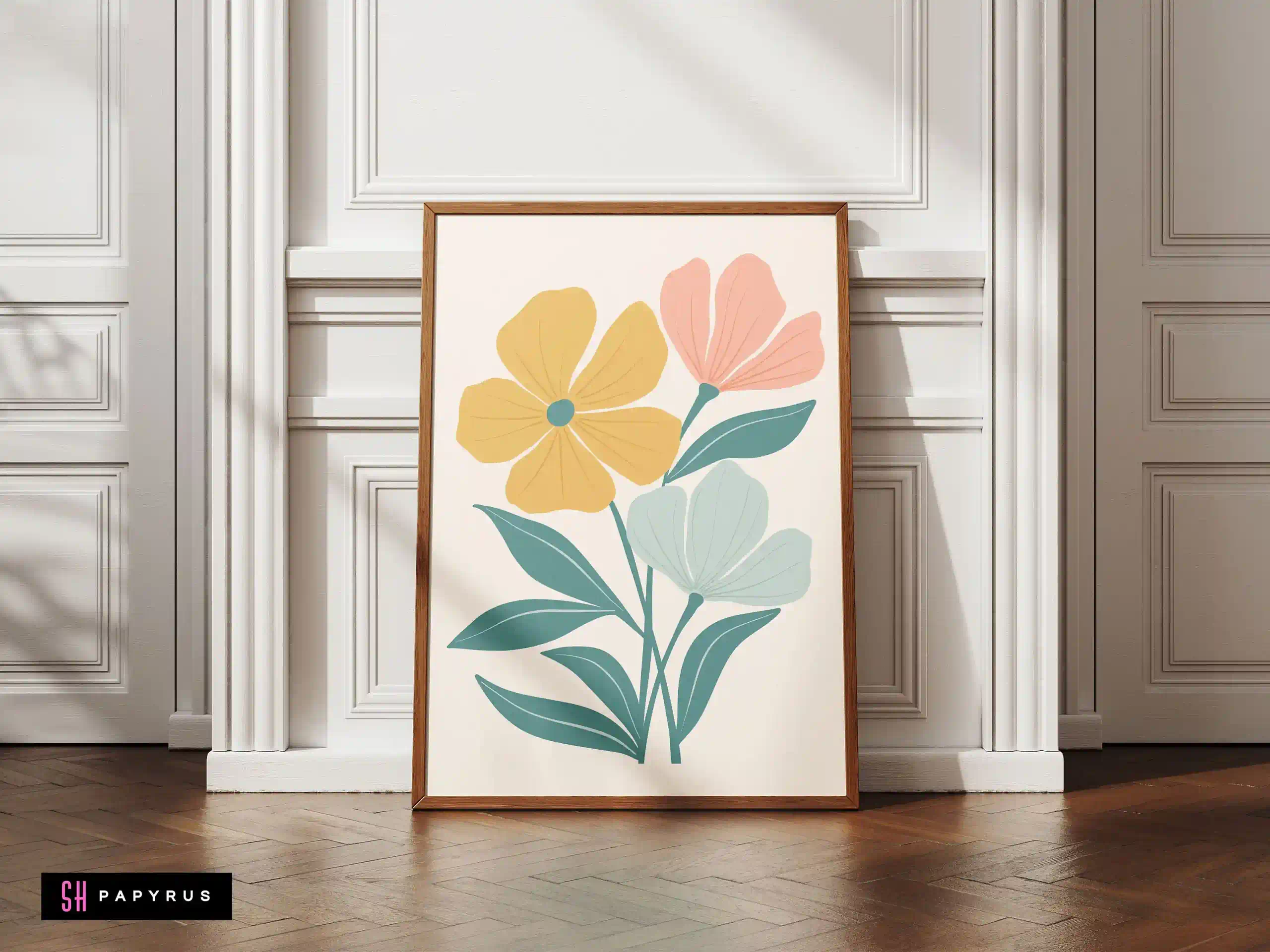 Enchanting Pastel Wildflower Bouquet Wall Art