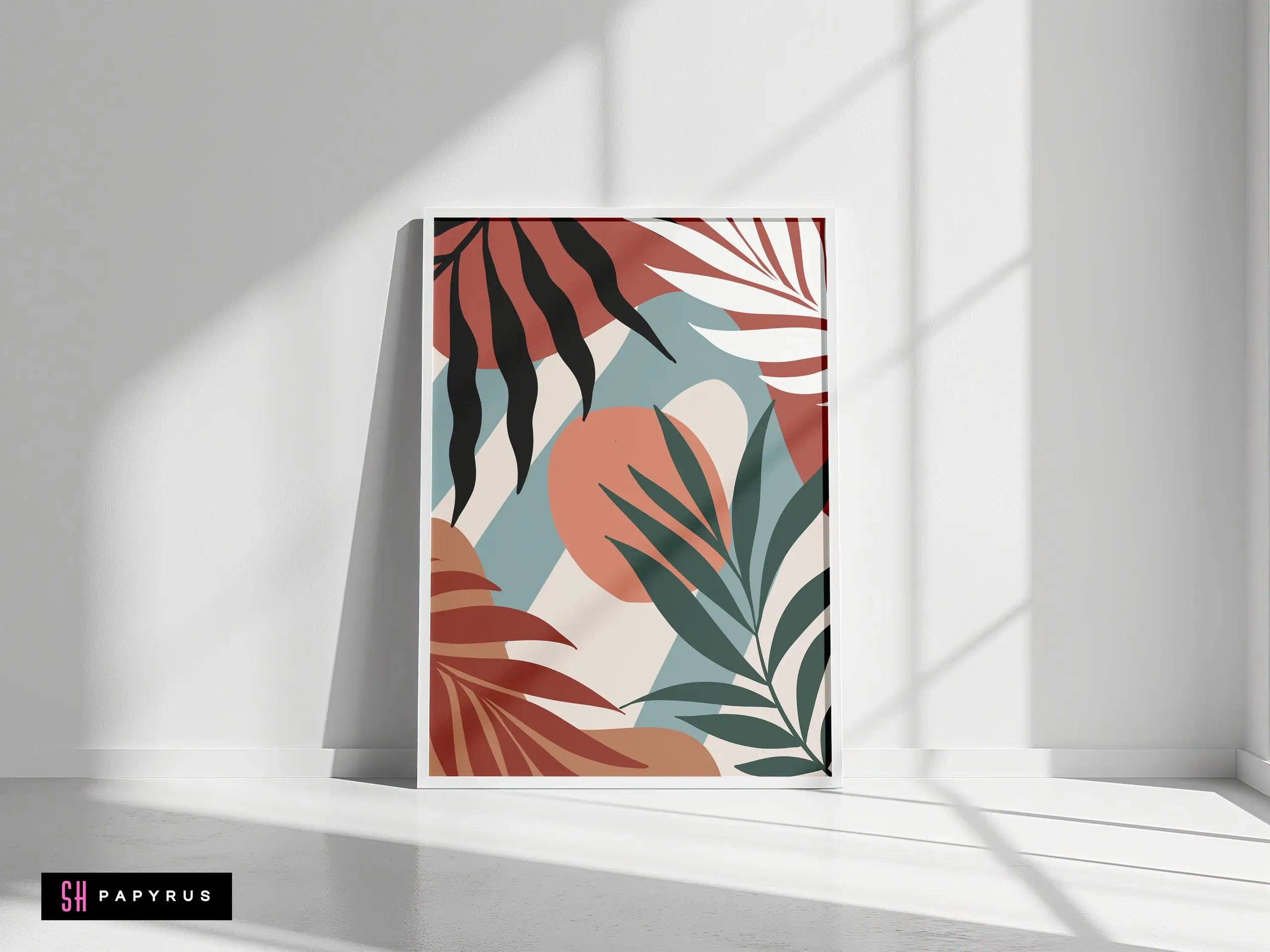 Lush Abstract Tropical Leaves Collage Wall Art