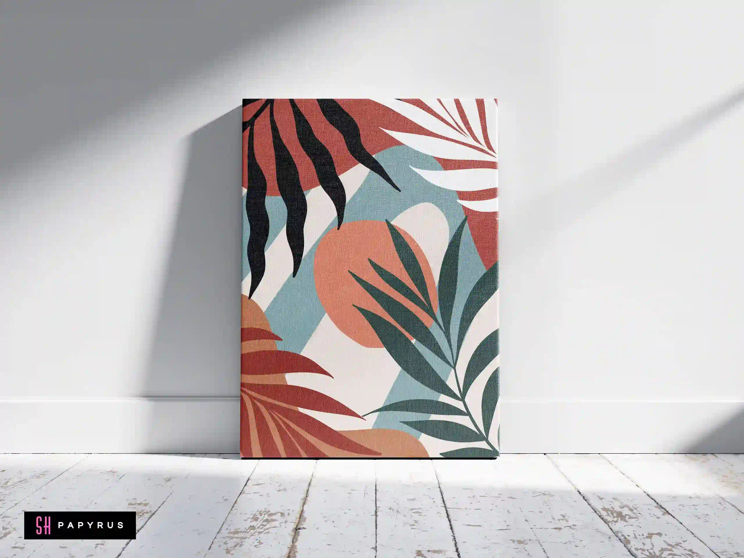 Lush Abstract Tropical Leaves Collage Wall Art