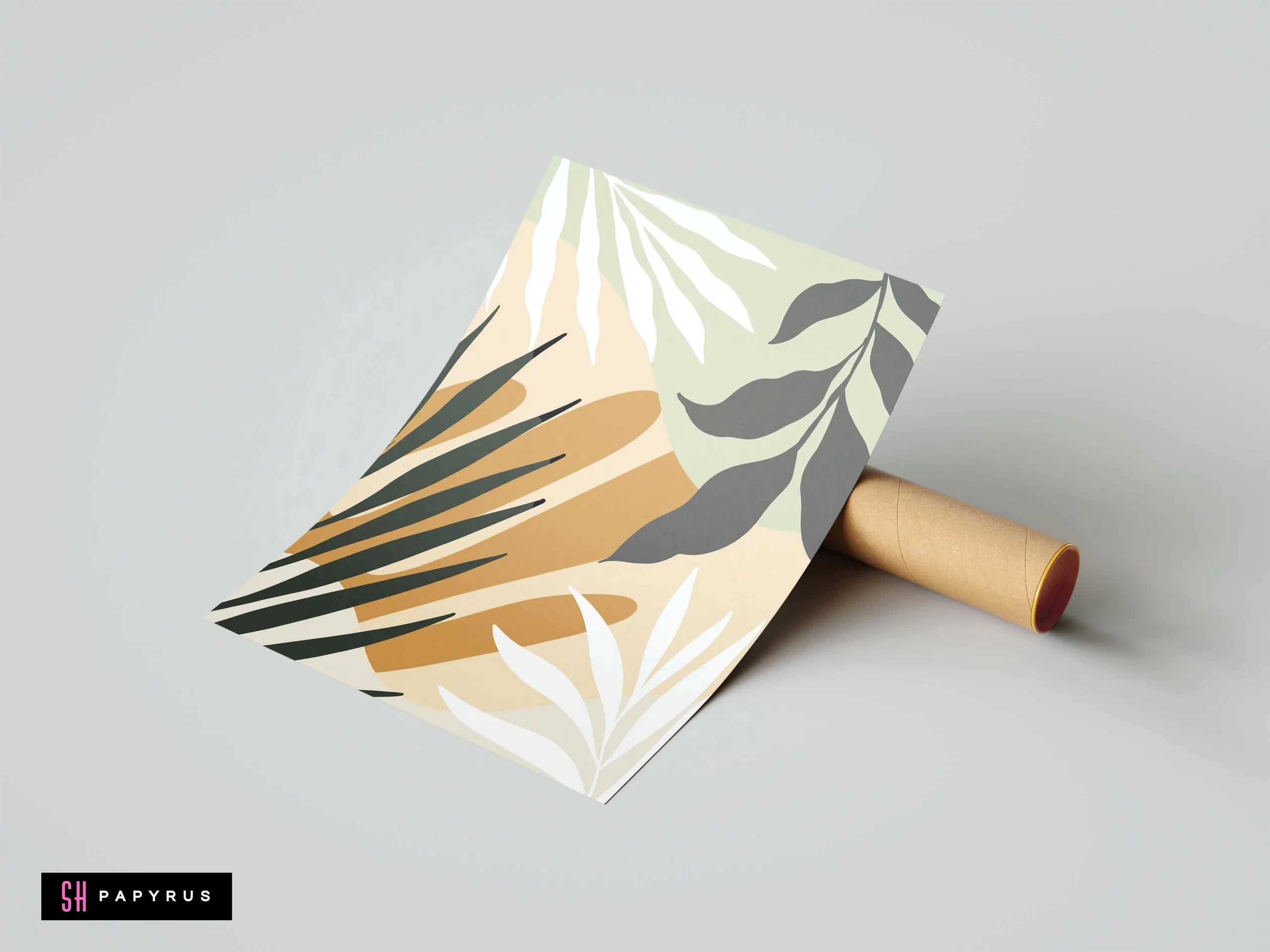 Organic Earthy Abstract Botanical Collage Art