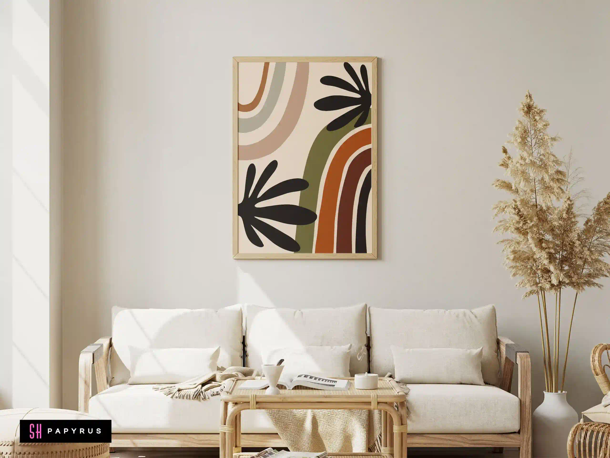 Warm Earth Tone Rainbows and Botanicals Wall Art