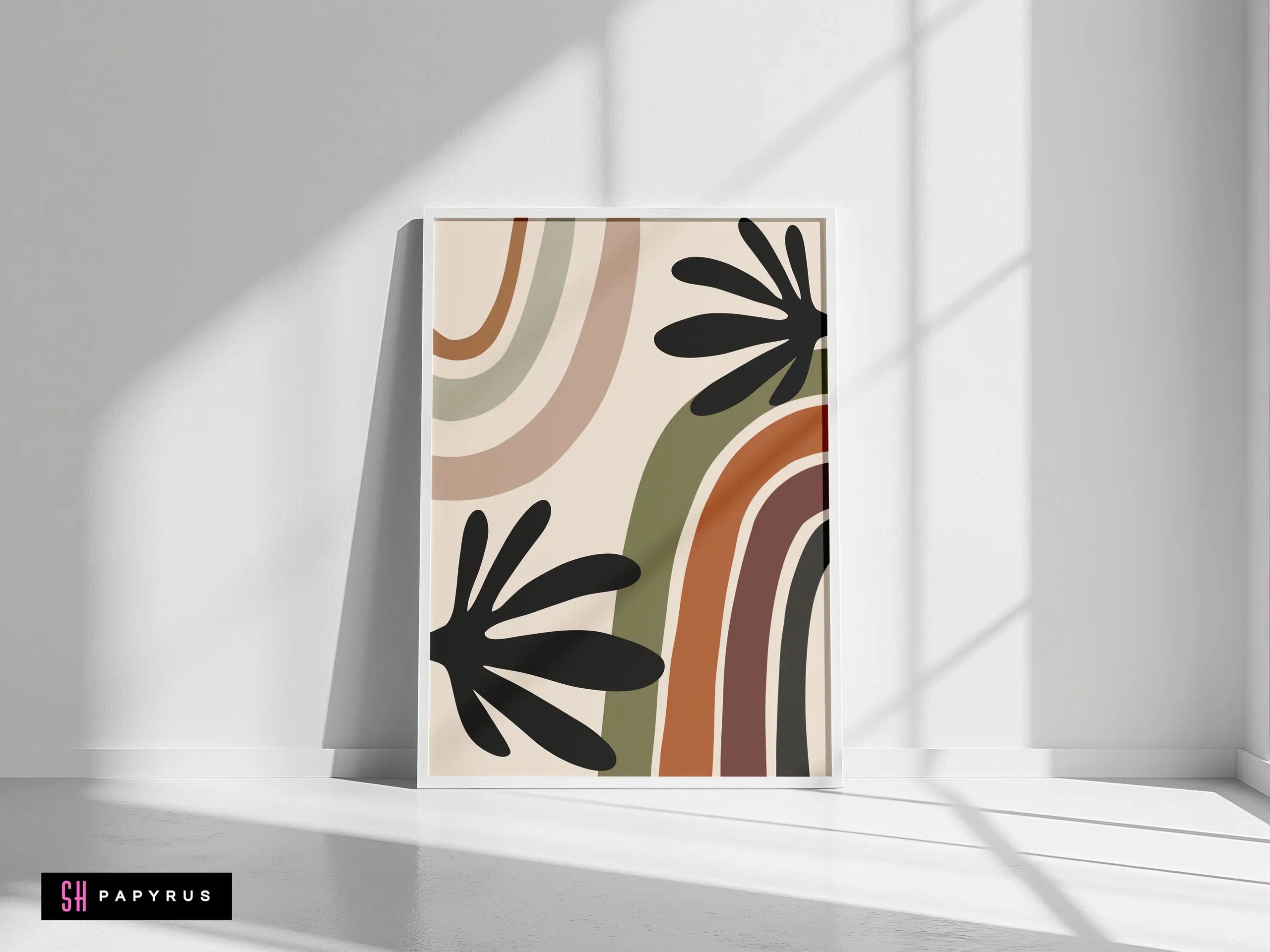 Warm Earth Tone Rainbows and Botanicals Wall Art