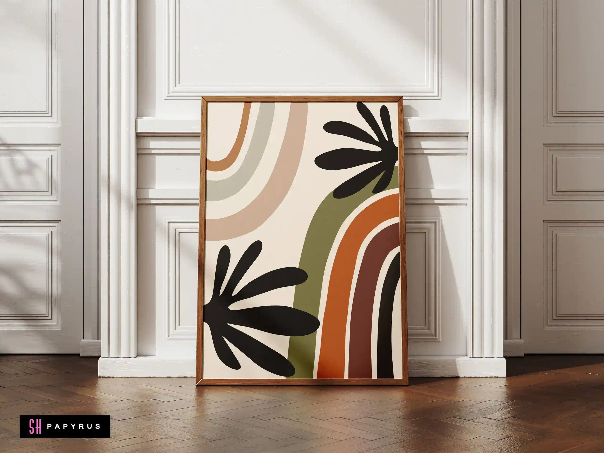 Warm Earth Tone Rainbows and Botanicals Wall Art