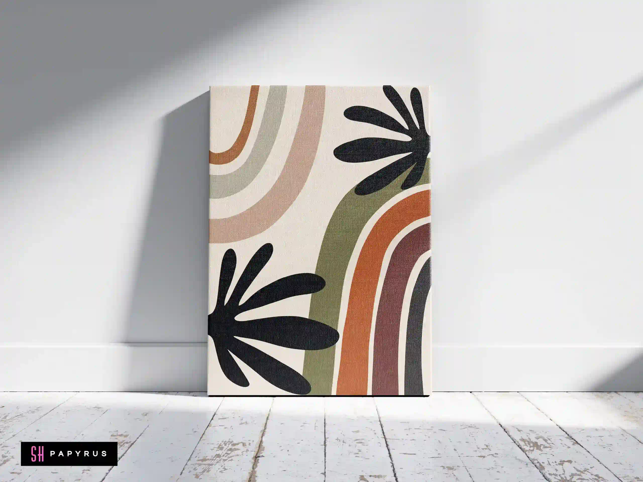 Warm Earth Tone Rainbows and Botanicals Wall Art