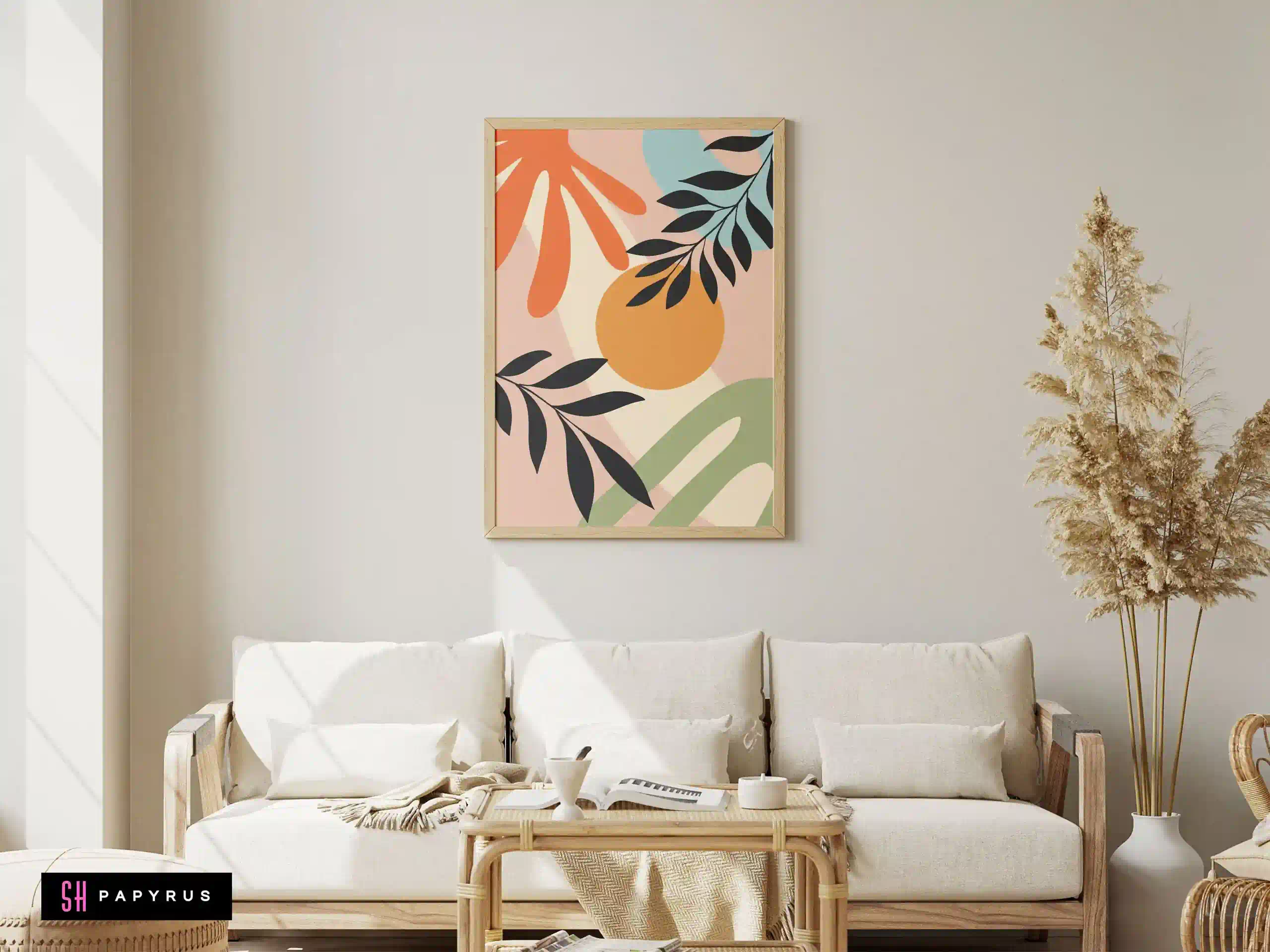 Uplifting Joyful Abstract Shapes and Botanicals Art