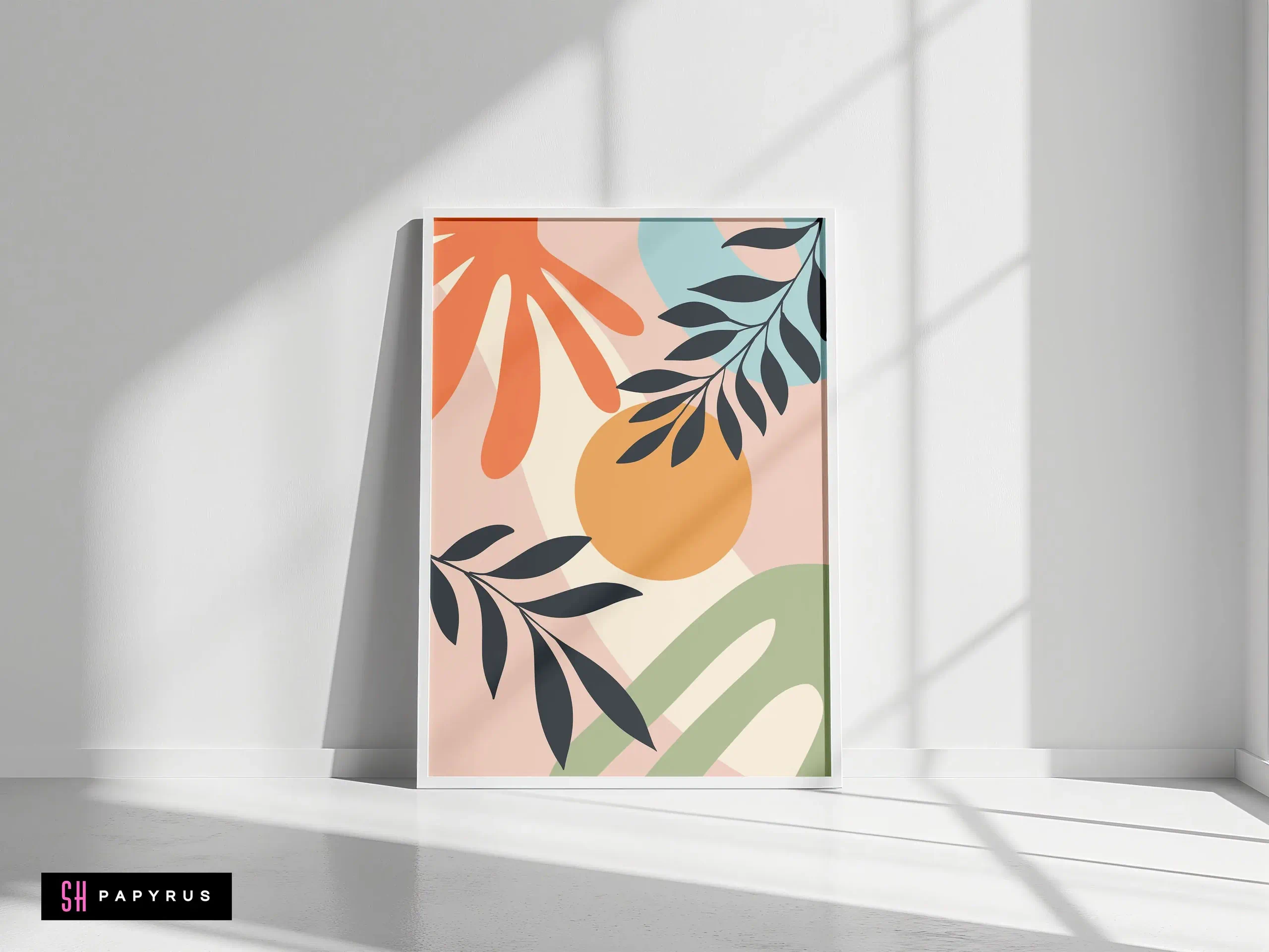 Uplifting Joyful Abstract Shapes and Botanicals Art