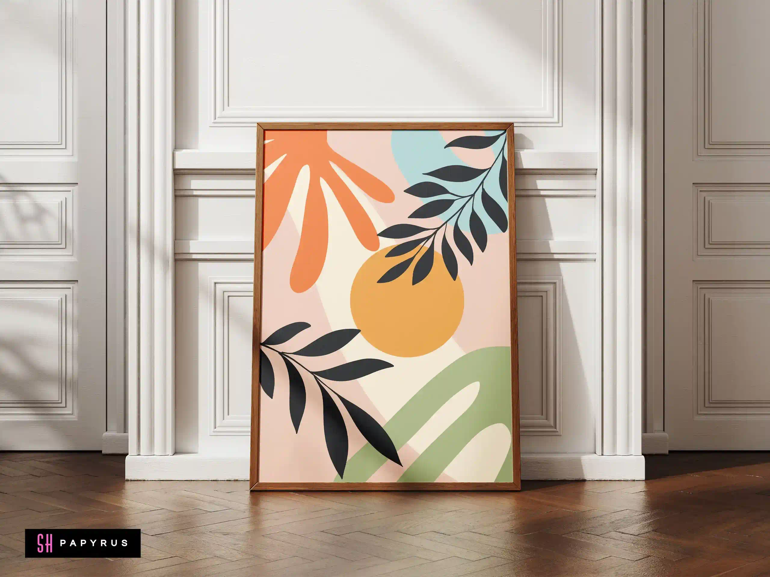 Uplifting Joyful Abstract Shapes and Botanicals Art