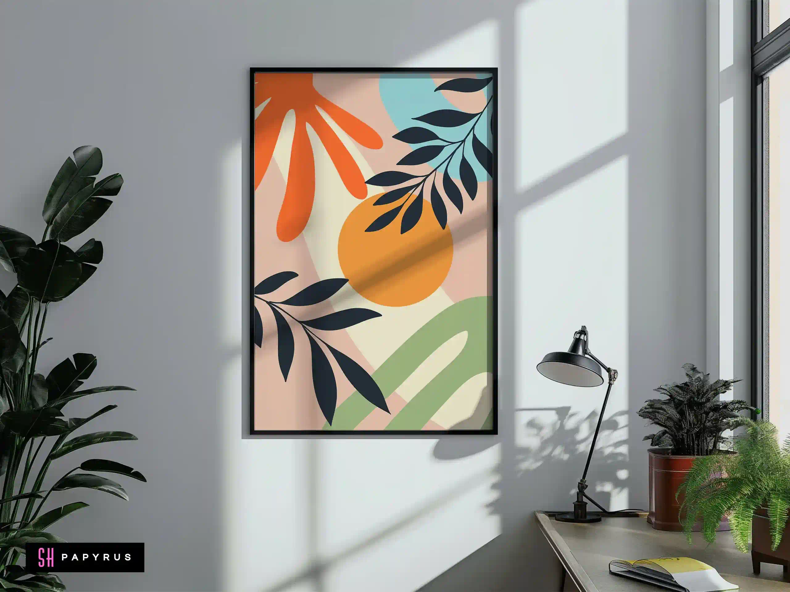 Uplifting Joyful Abstract Shapes and Botanicals Art