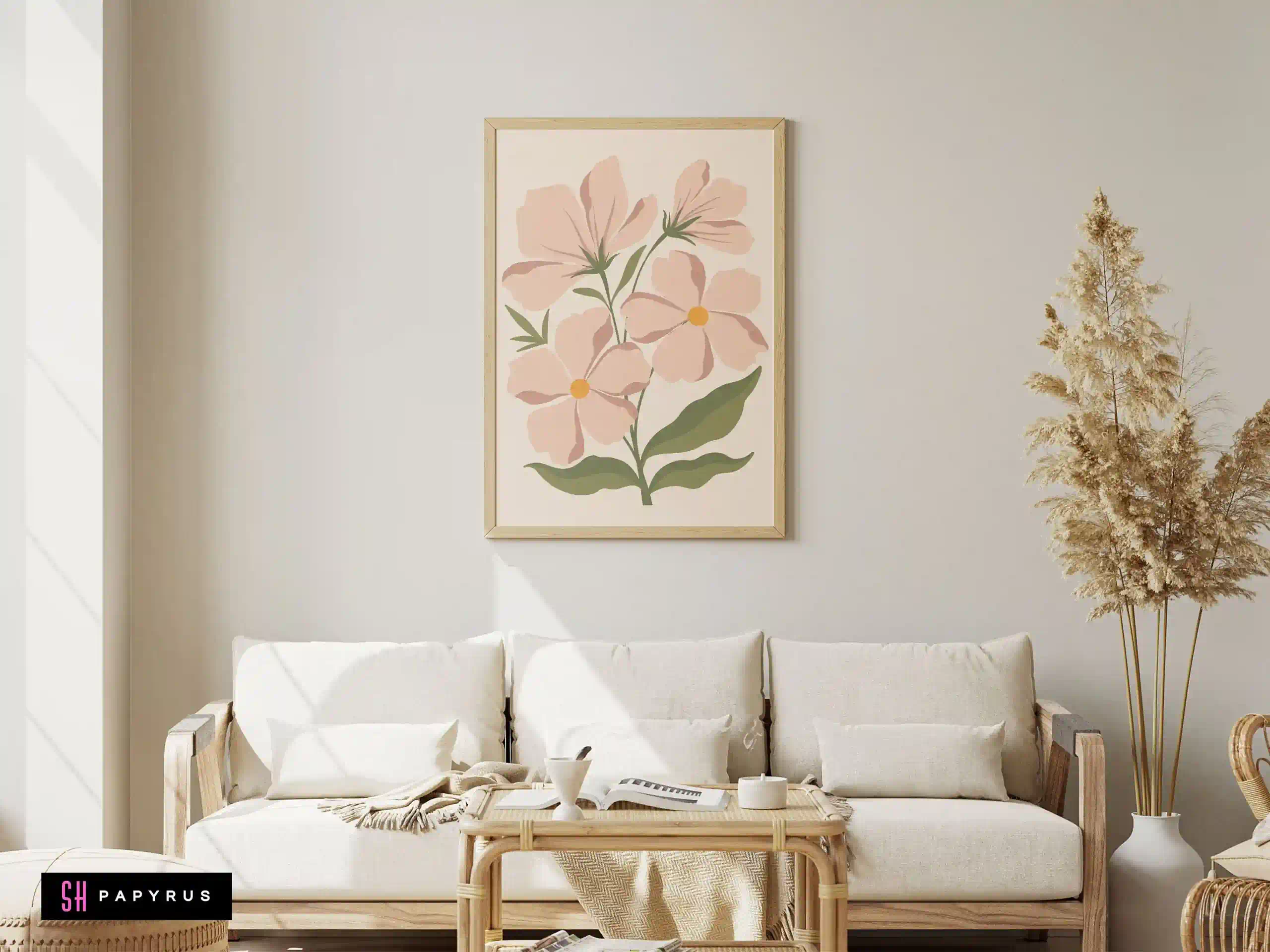 Soft Gentle Blush Pink Floral Bouquet Wall Art