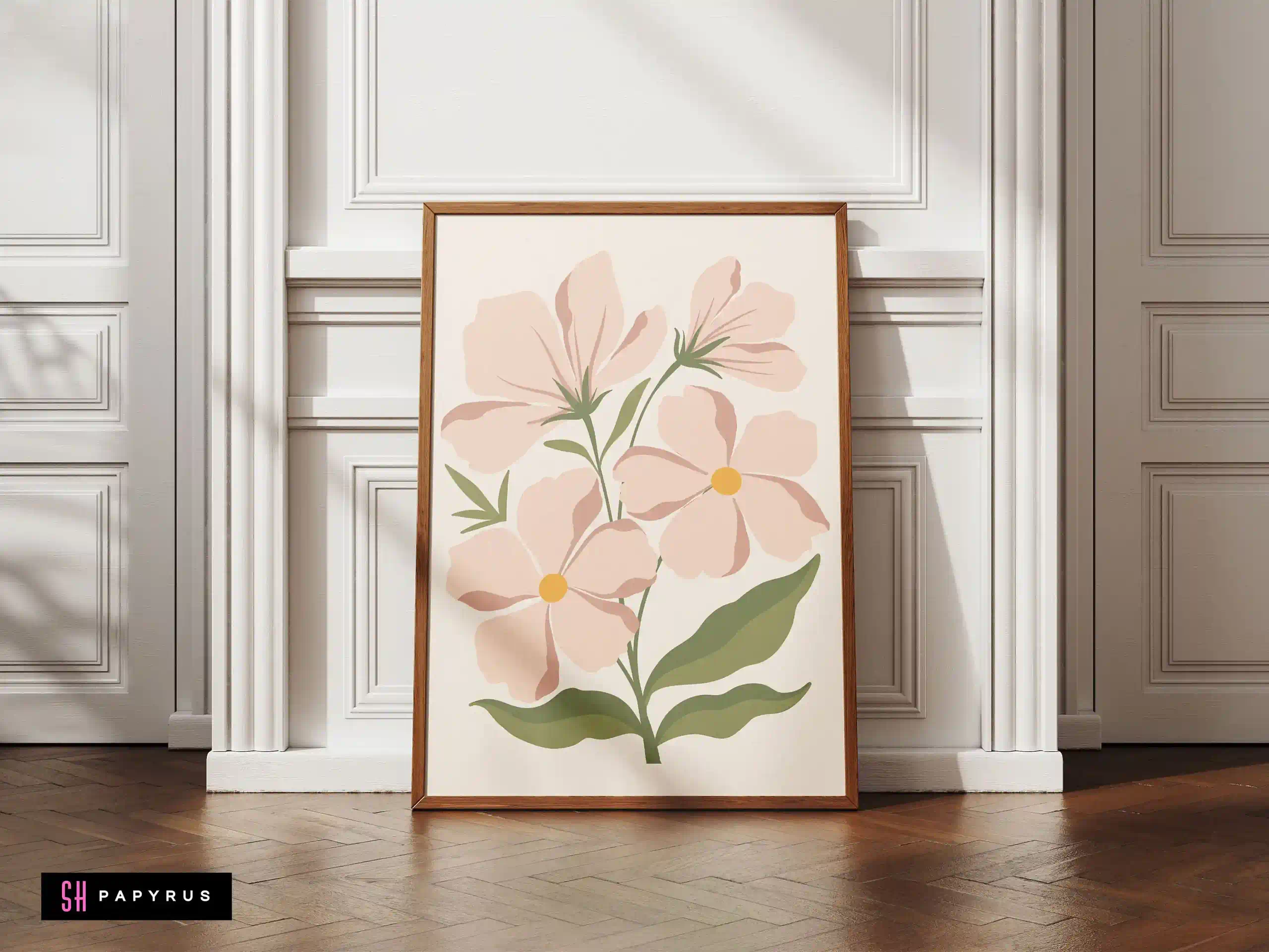 Soft Gentle Blush Pink Floral Bouquet Wall Art