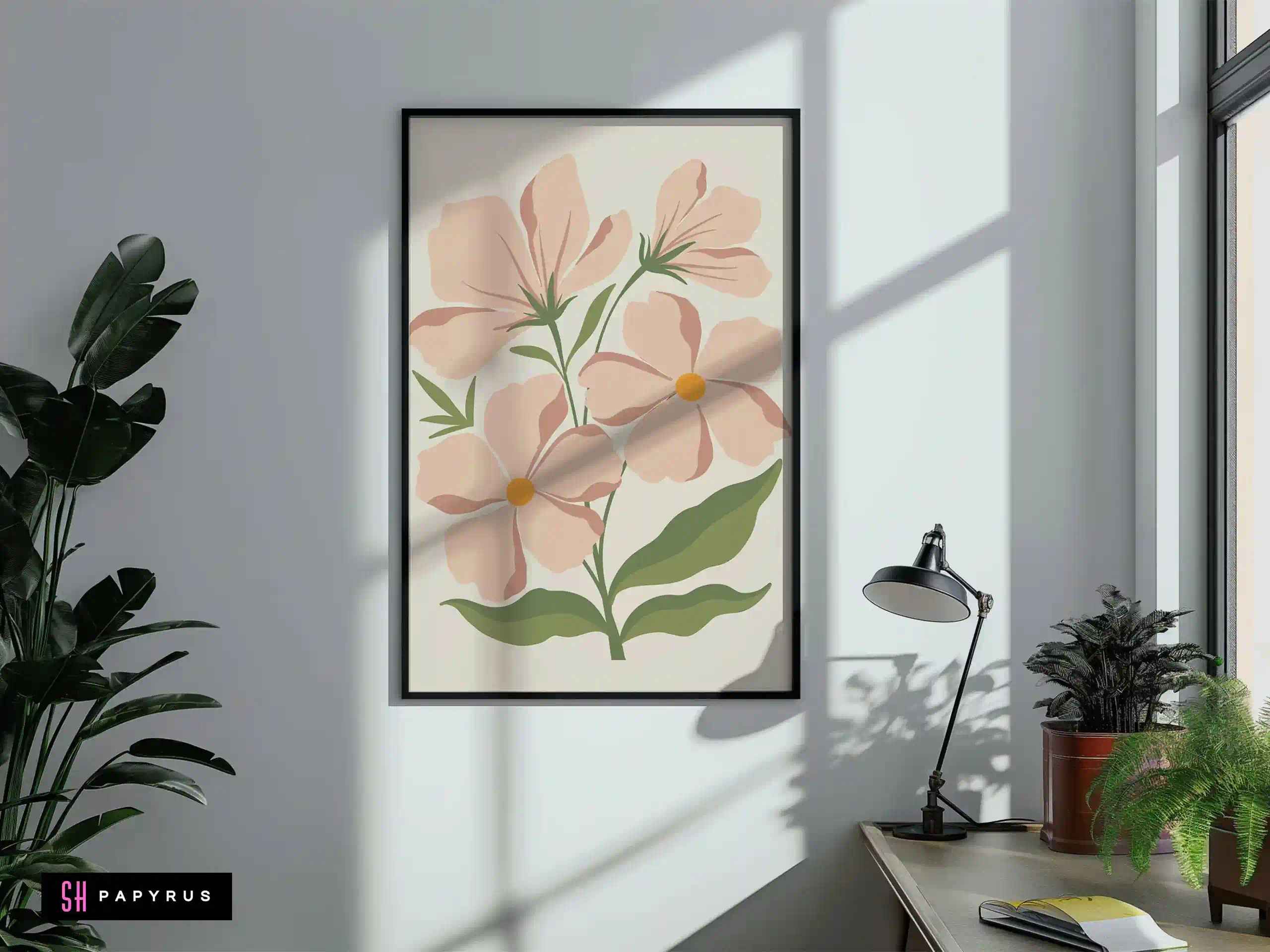 Soft Gentle Blush Pink Floral Bouquet Wall Art