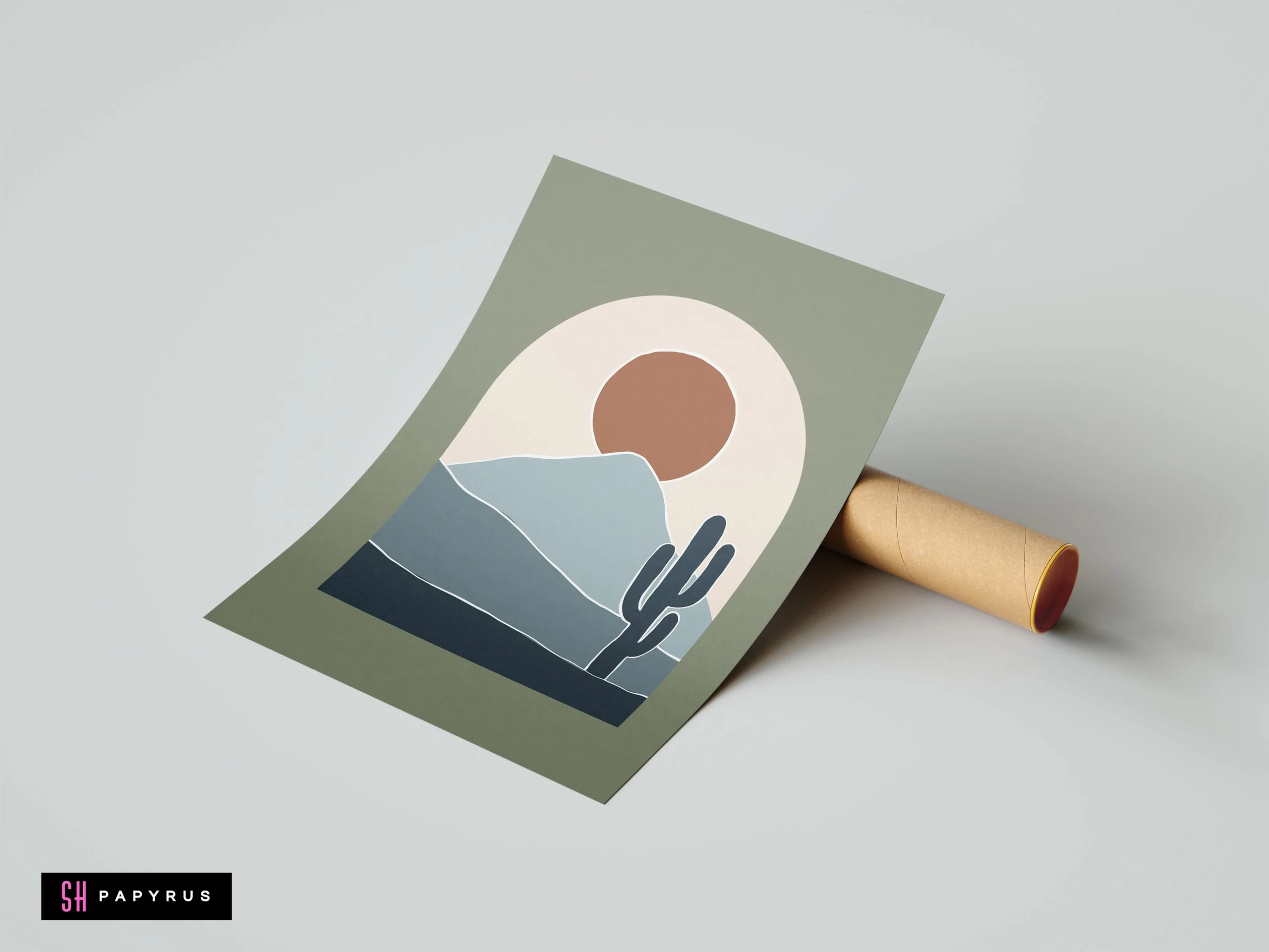 Refreshing Cool Tone Desert Archway Wall Art