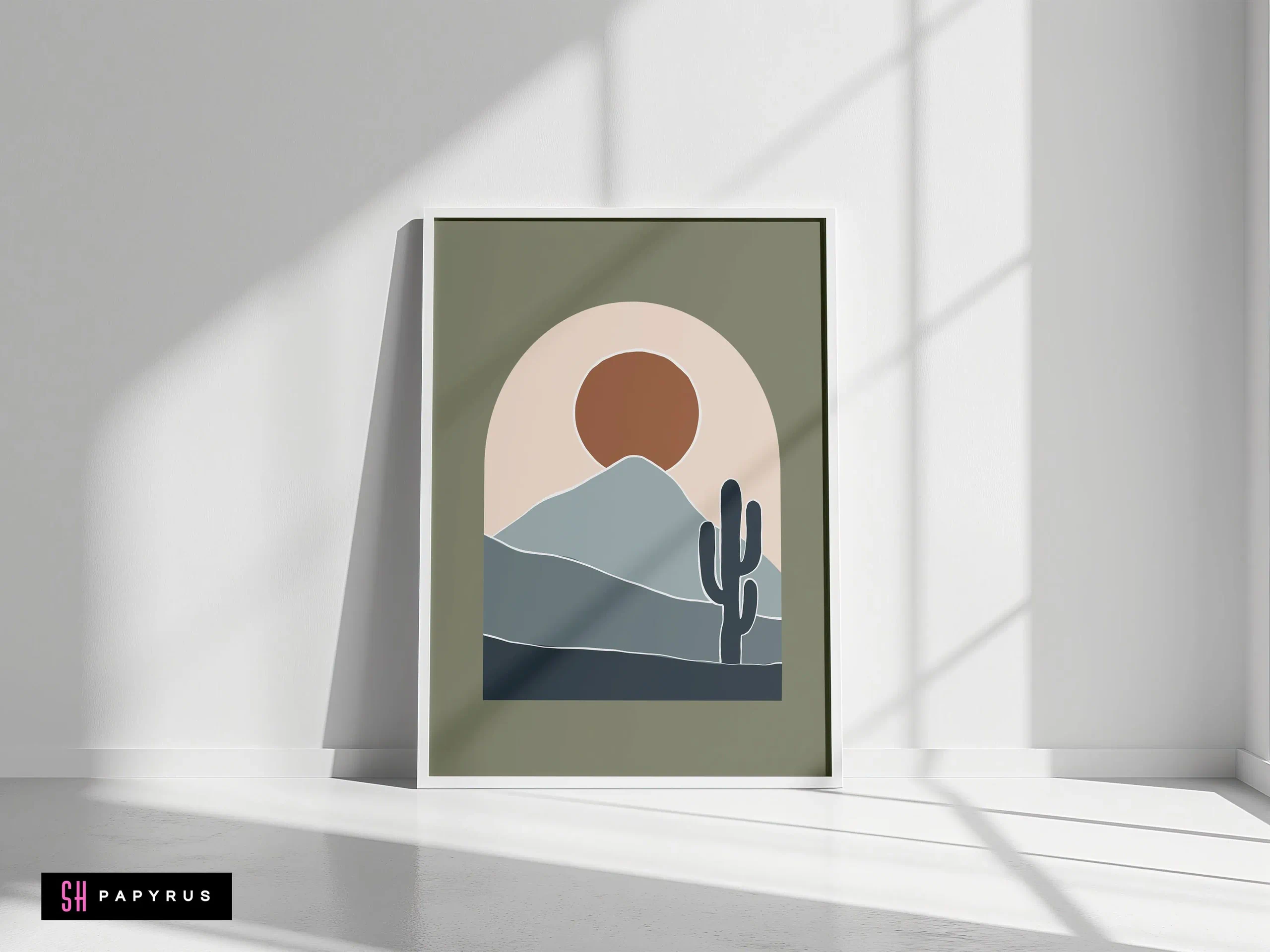 Refreshing Cool Tone Desert Archway Wall Art