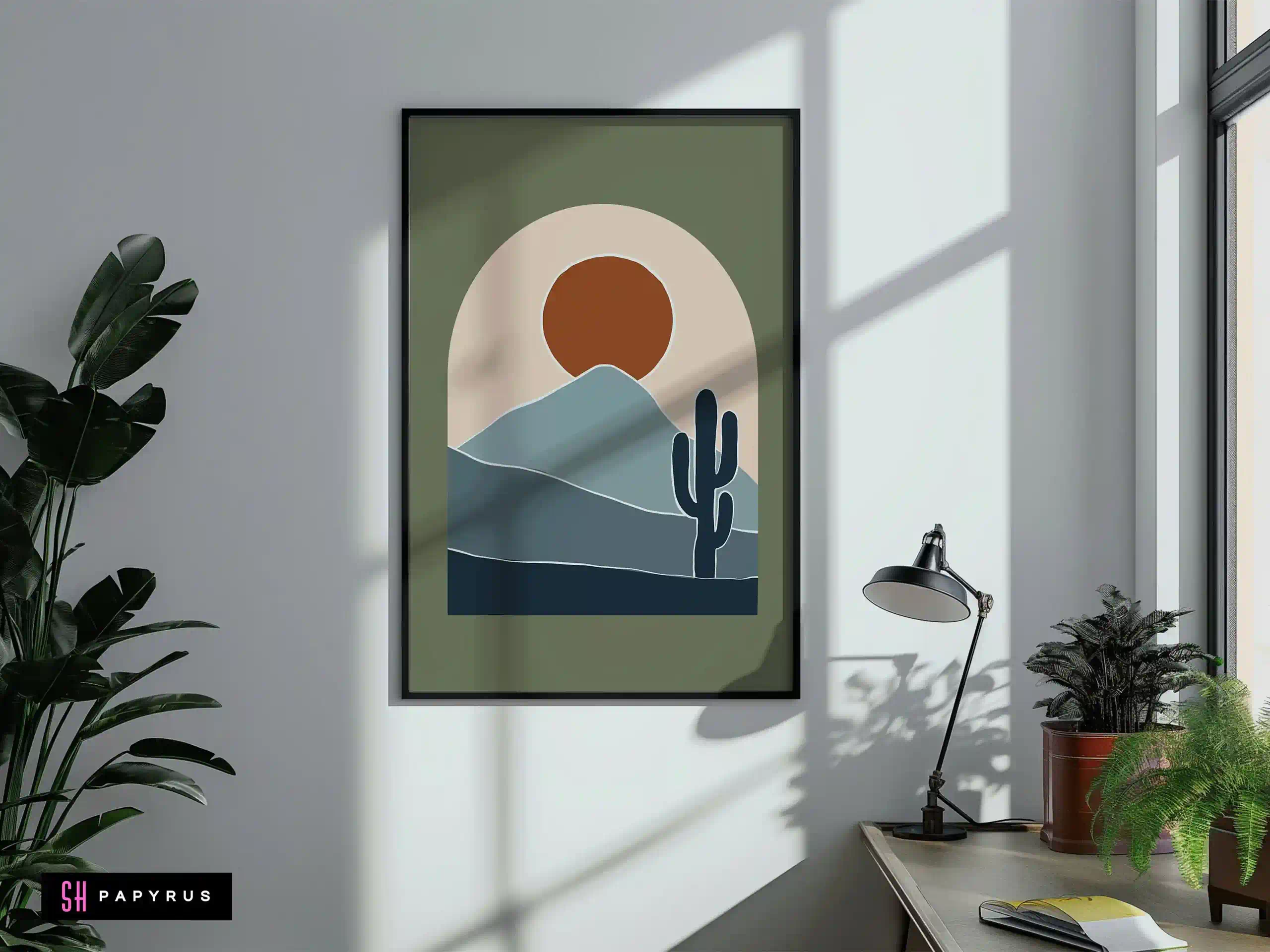 Refreshing Cool Tone Desert Archway Wall Art