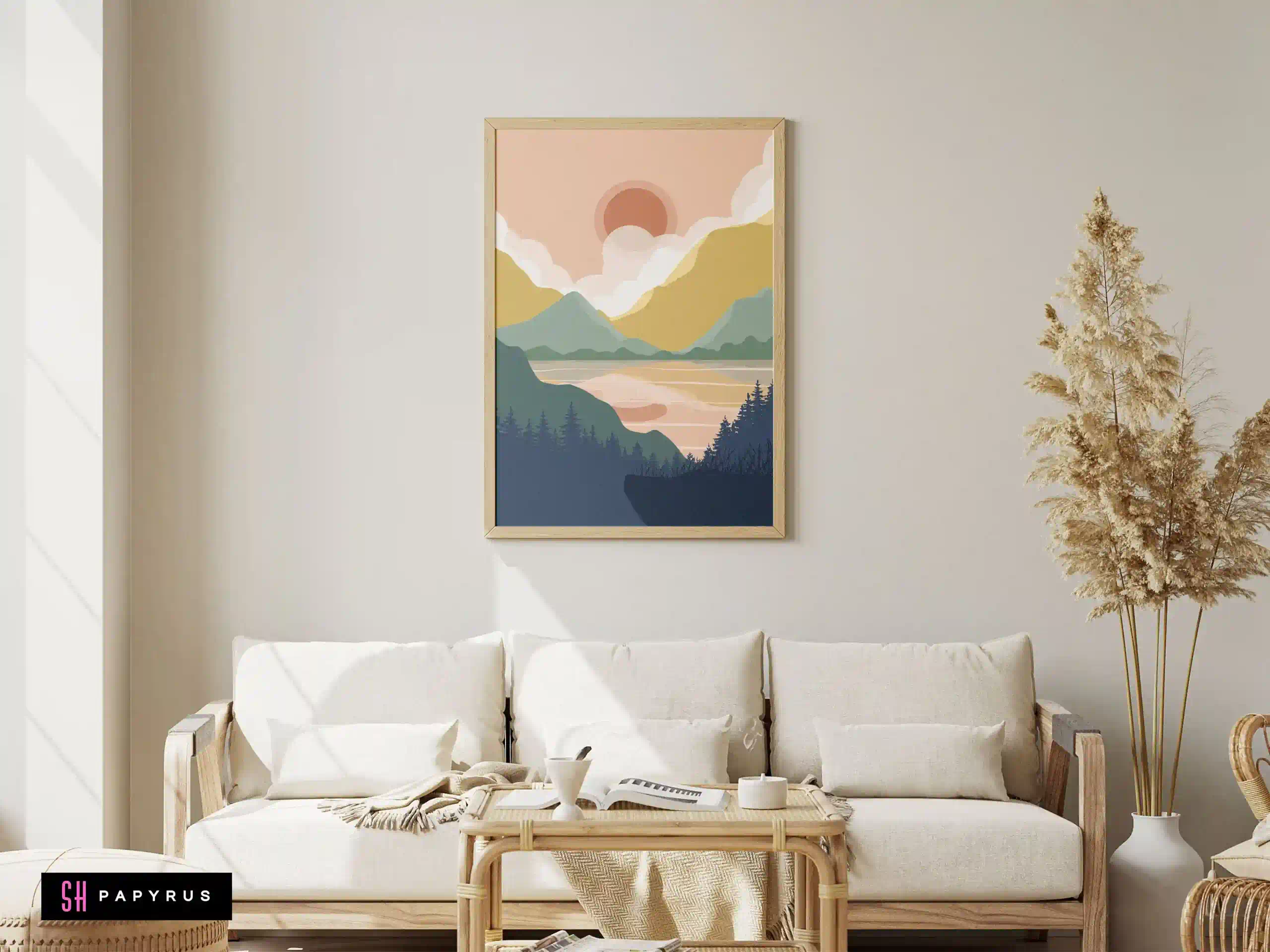 Breathtaking Colorful Sunset Lake Reflection Art