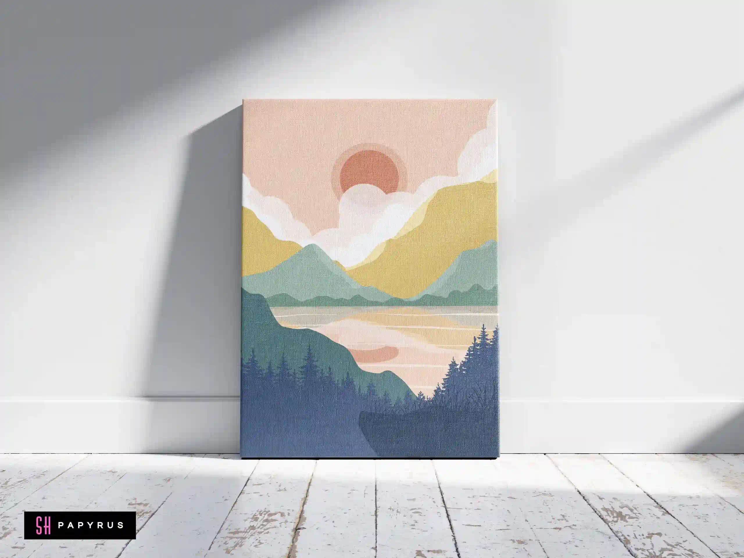 Breathtaking Colorful Sunset Lake Reflection Art