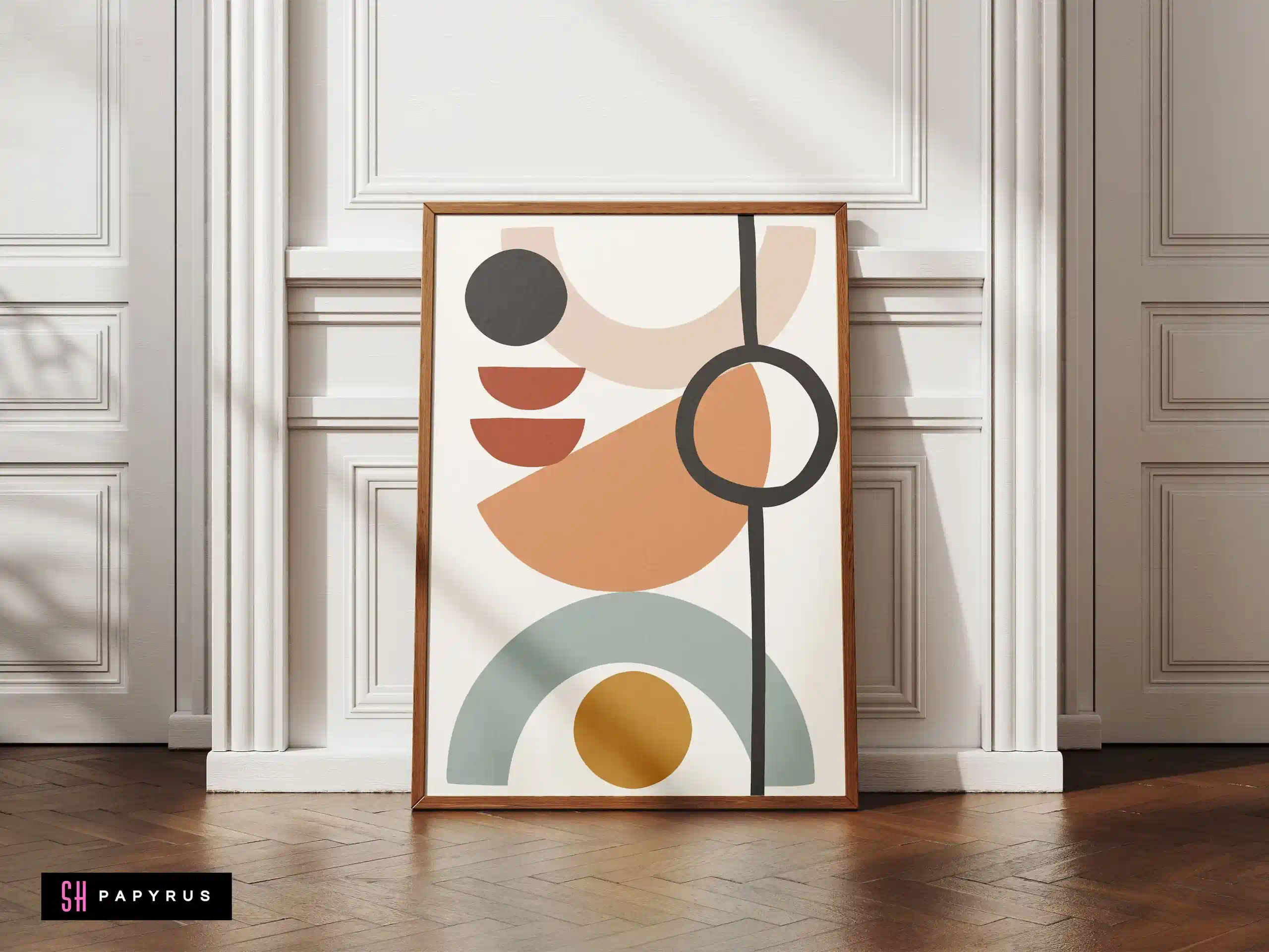 Captivating Mid Century Art Terracotta Sage Wall Art