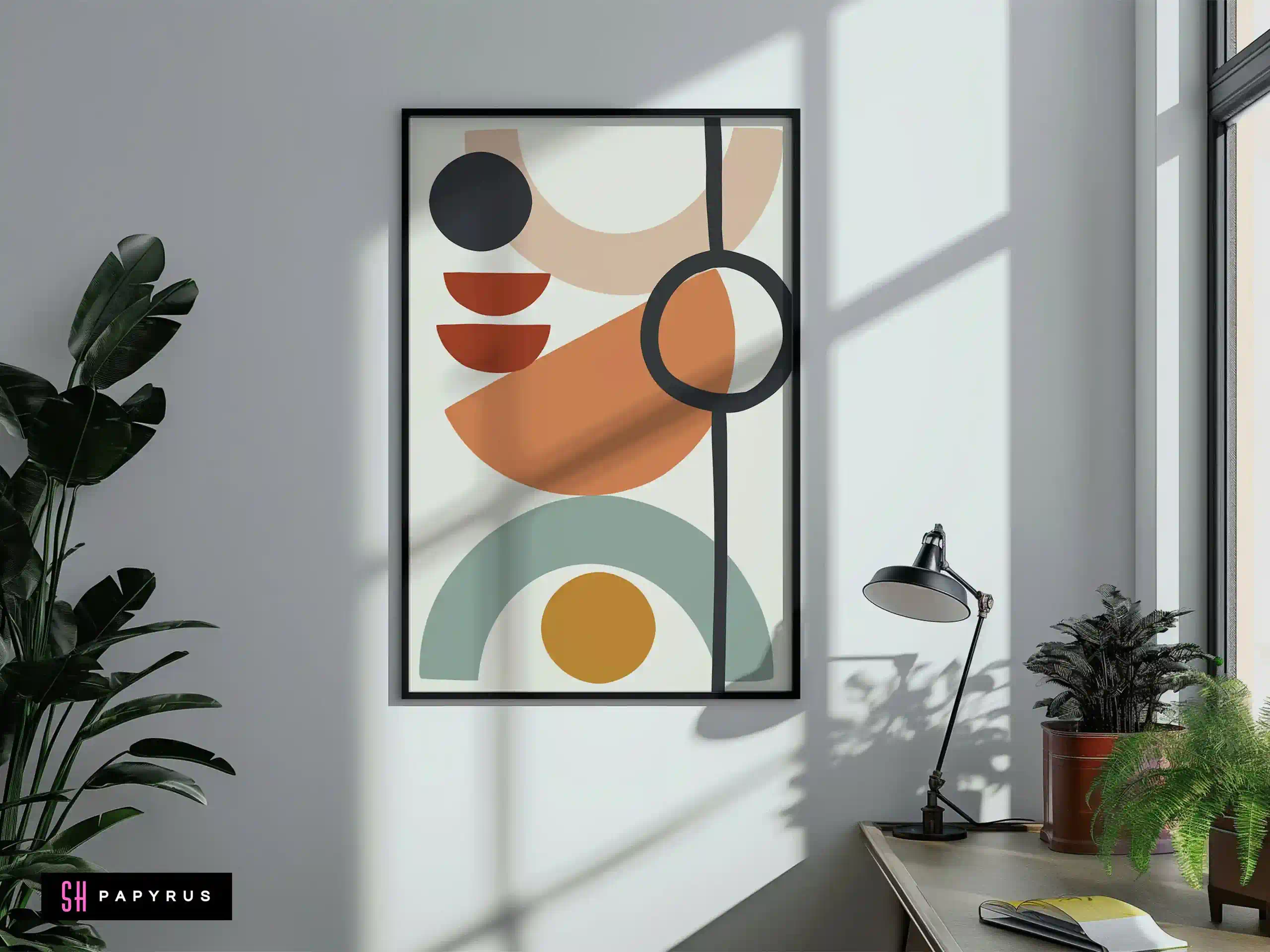 Captivating Mid Century Art Terracotta Sage Wall Art