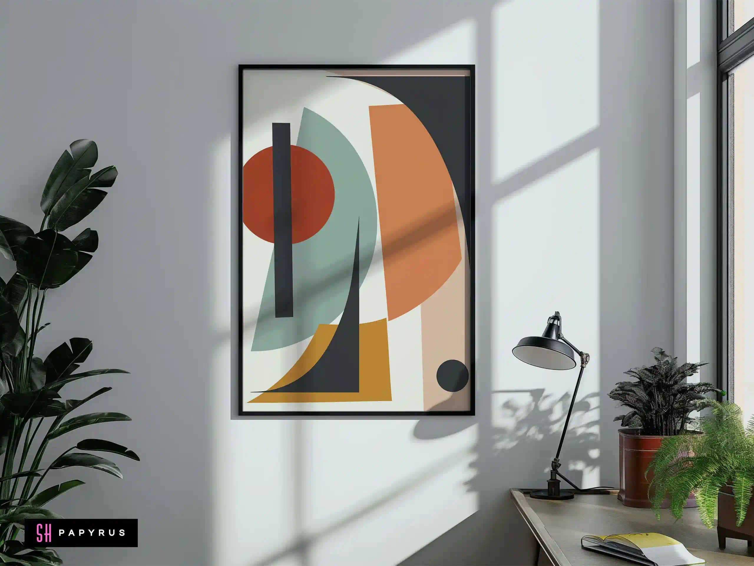 Stunning Abstract Geometric Art Warm Earthy Tones