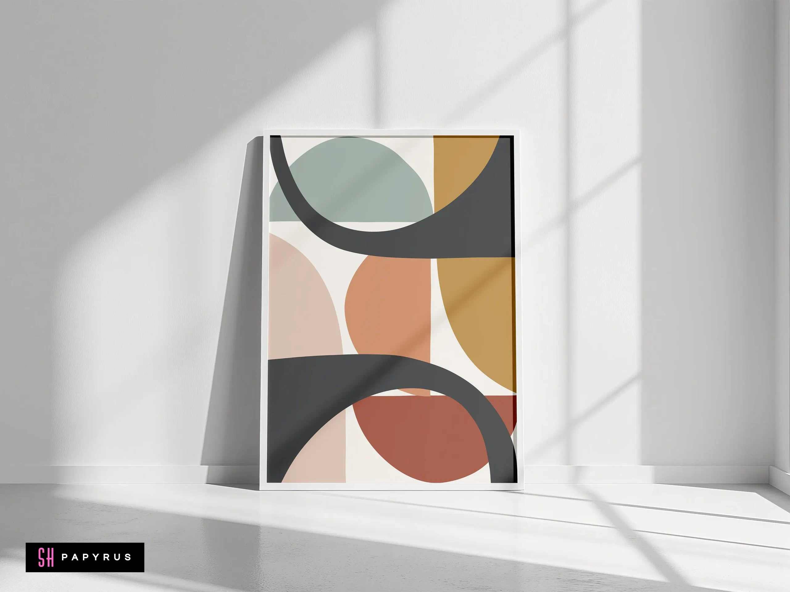 Harmonious Geometric Curves Mid Century Modern Art