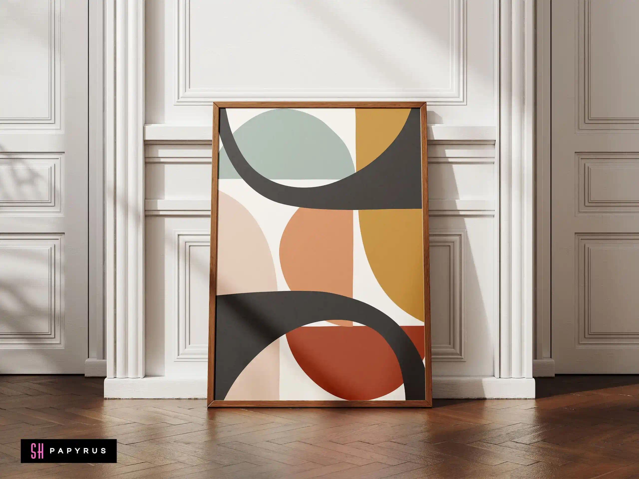 Harmonious Geometric Curves Mid Century Modern Art