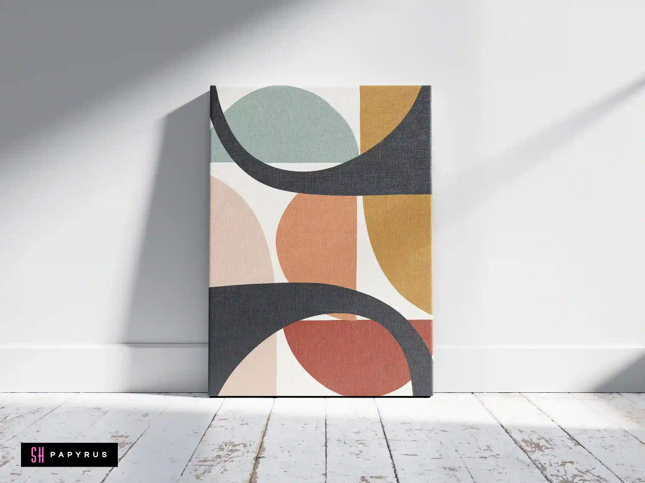 Harmonious Geometric Curves Mid Century Modern Art