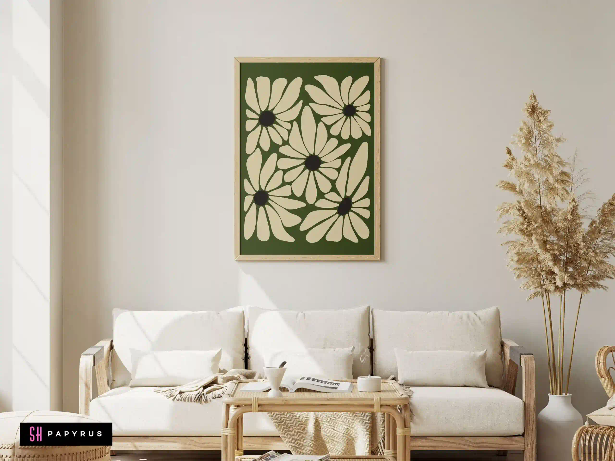 Charming Botanical Flowers in Warm Terracotta & Pink